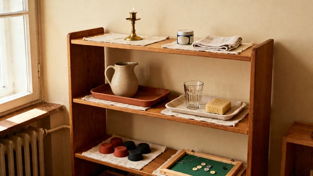 Furniture Montessori materials in classroom