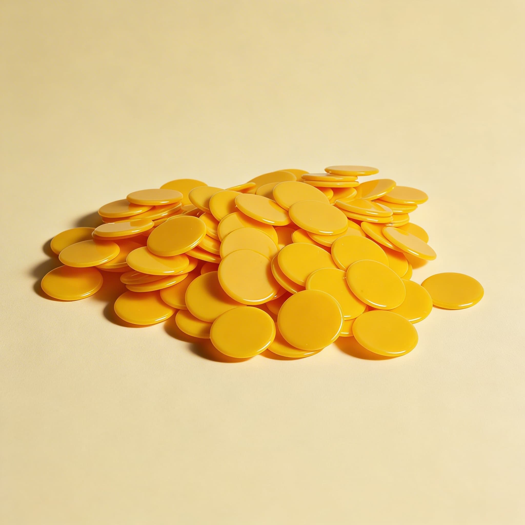 Counting Chips — 100 Yellow Plastic Chips for Mathematics