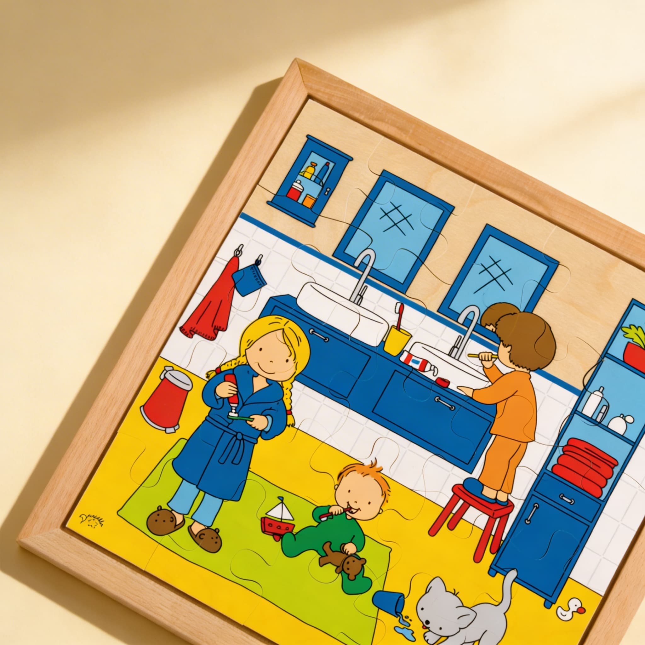 Zähneputzen Puzzle — 25-teiliges Hygiene-Lernpuzzle — Seitenansicht