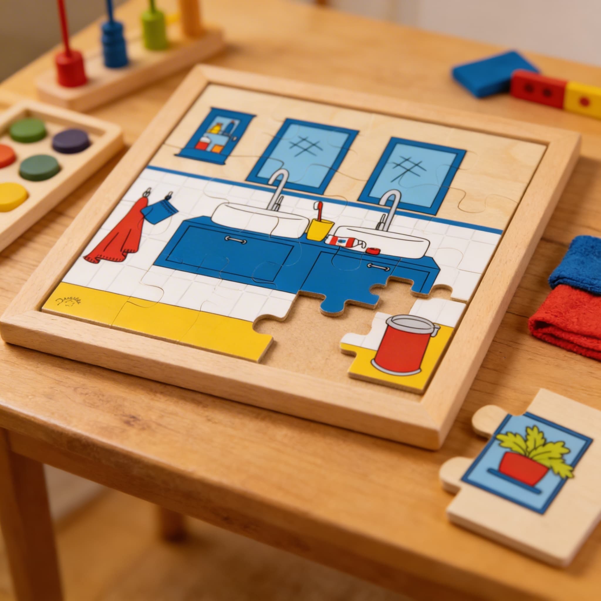 Zähneputzen Puzzle — 25-teiliges Hygiene-Lernpuzzle — Detailansicht