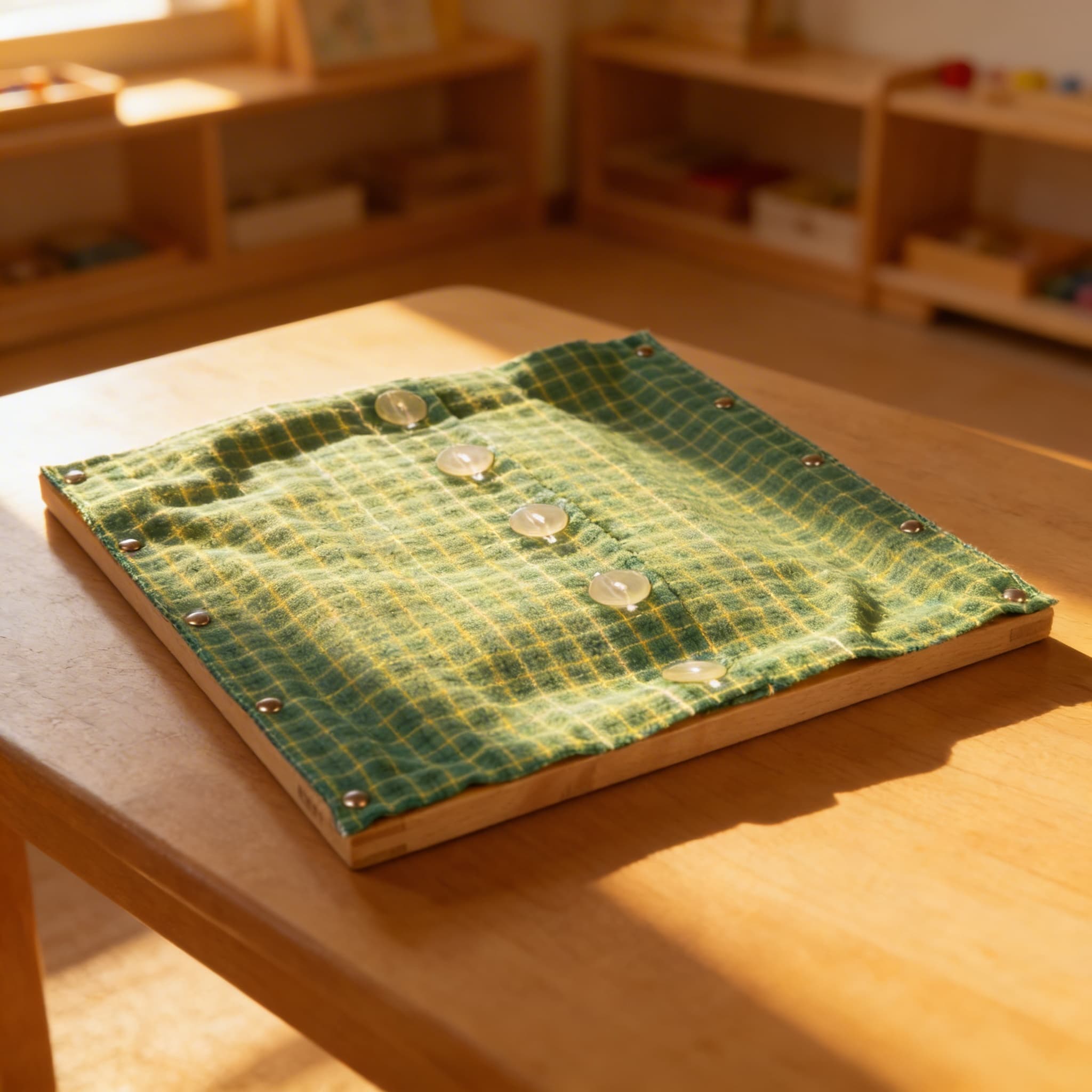 Knöpfrahmen — große Knöpfe für Anfänger der Feinmotorik — Im Einsatz