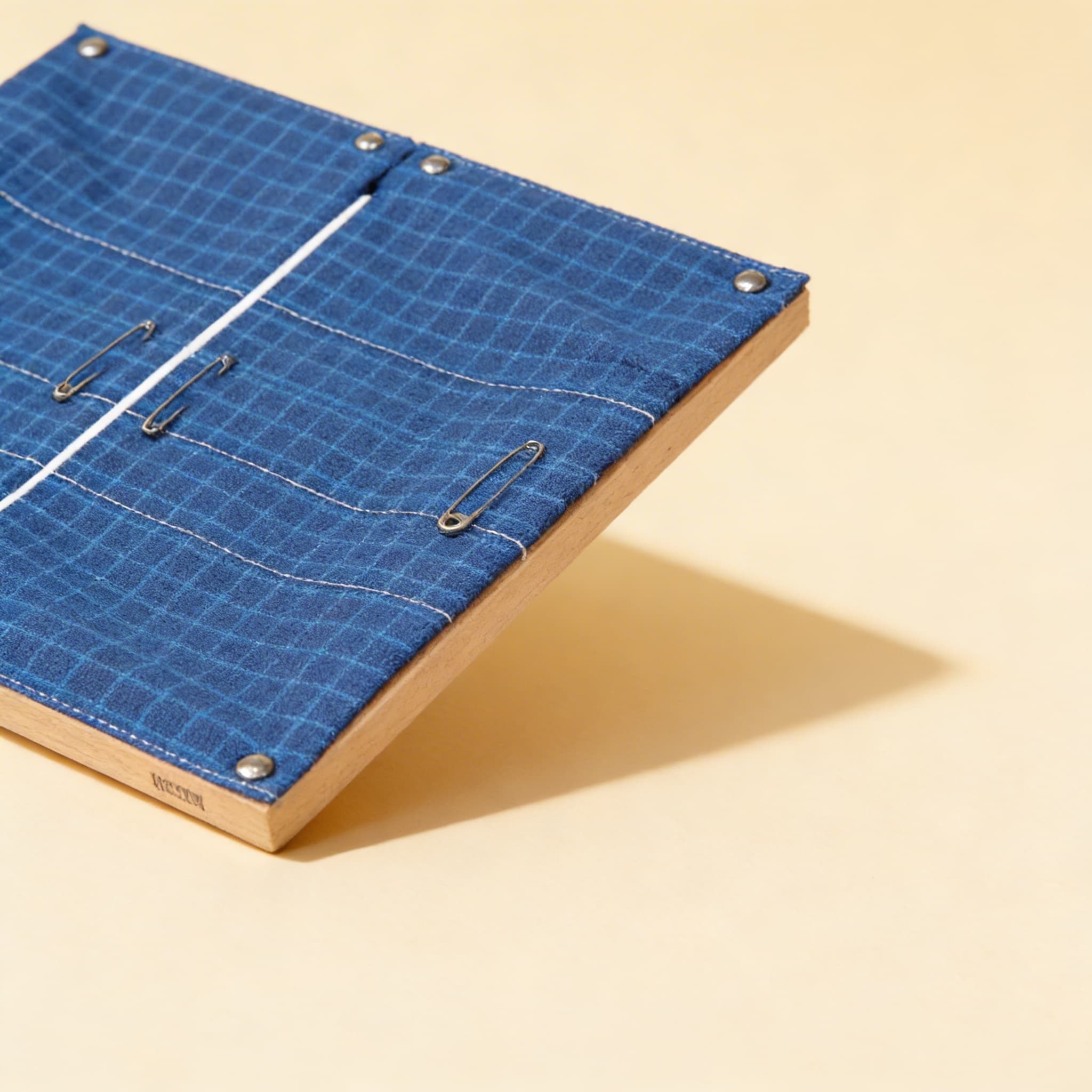 Sicherheitsnadel-Rahmen — fortgeschrittene Feinmotorik-Übung — Seitenansicht