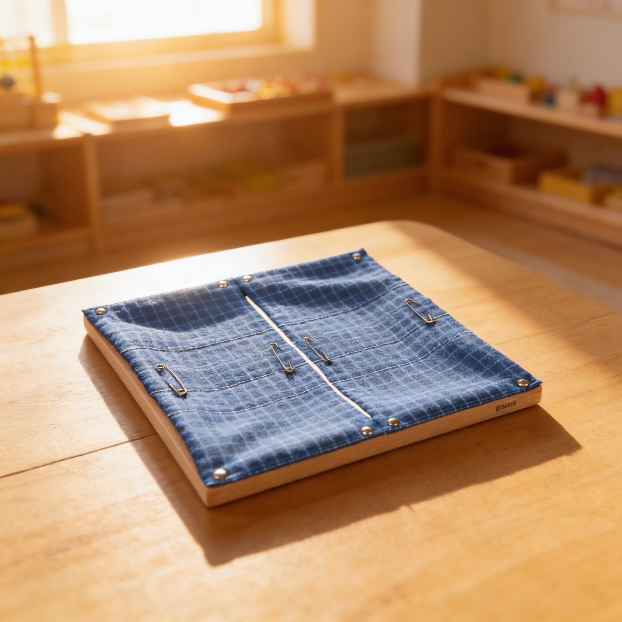 Sicherheitsnadel-Rahmen — fortgeschrittene Feinmotorik-Übung — Im Einsatz