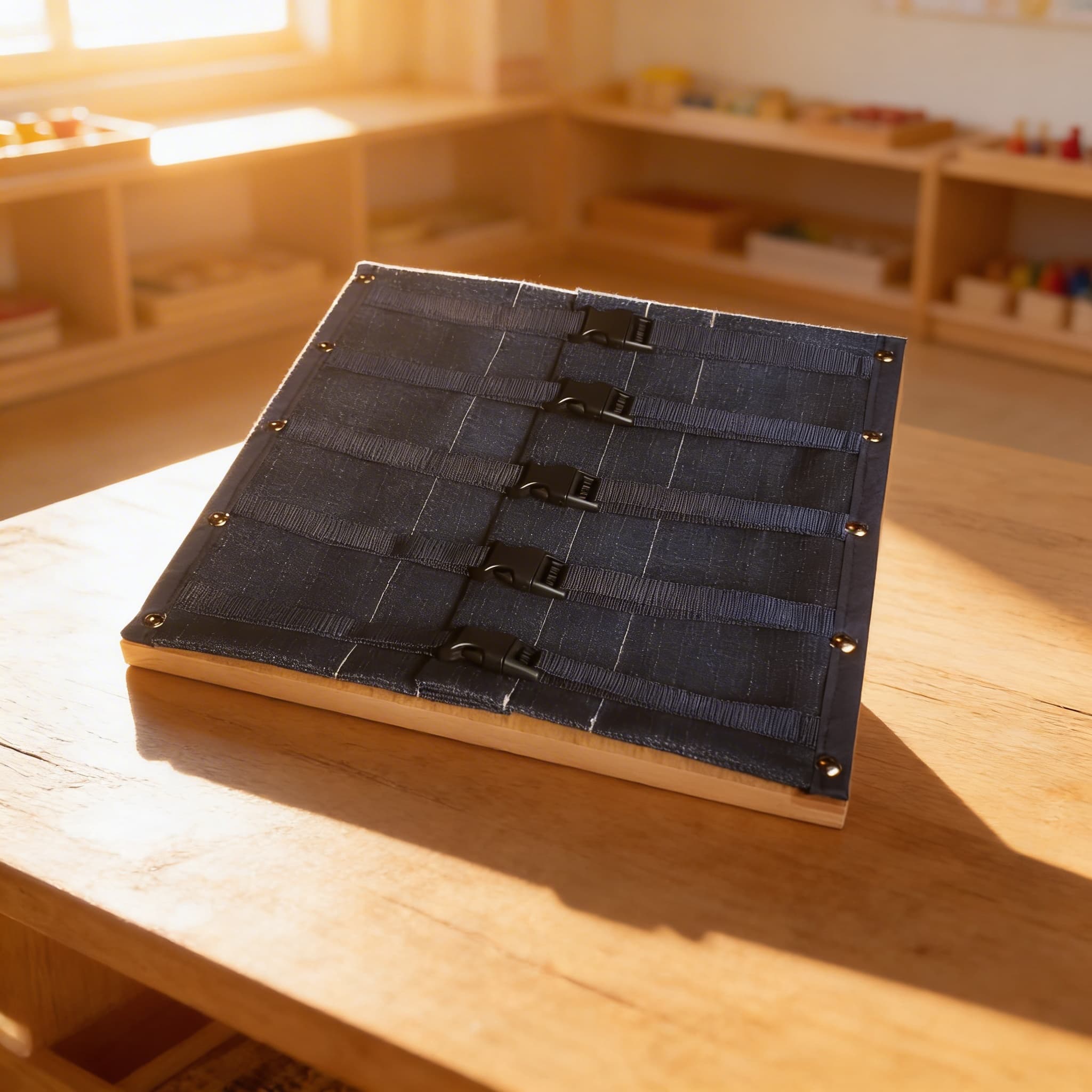 Seitenverschluss-Rahmen — fünf moderne Kunststoffschnallen — Im Einsatz