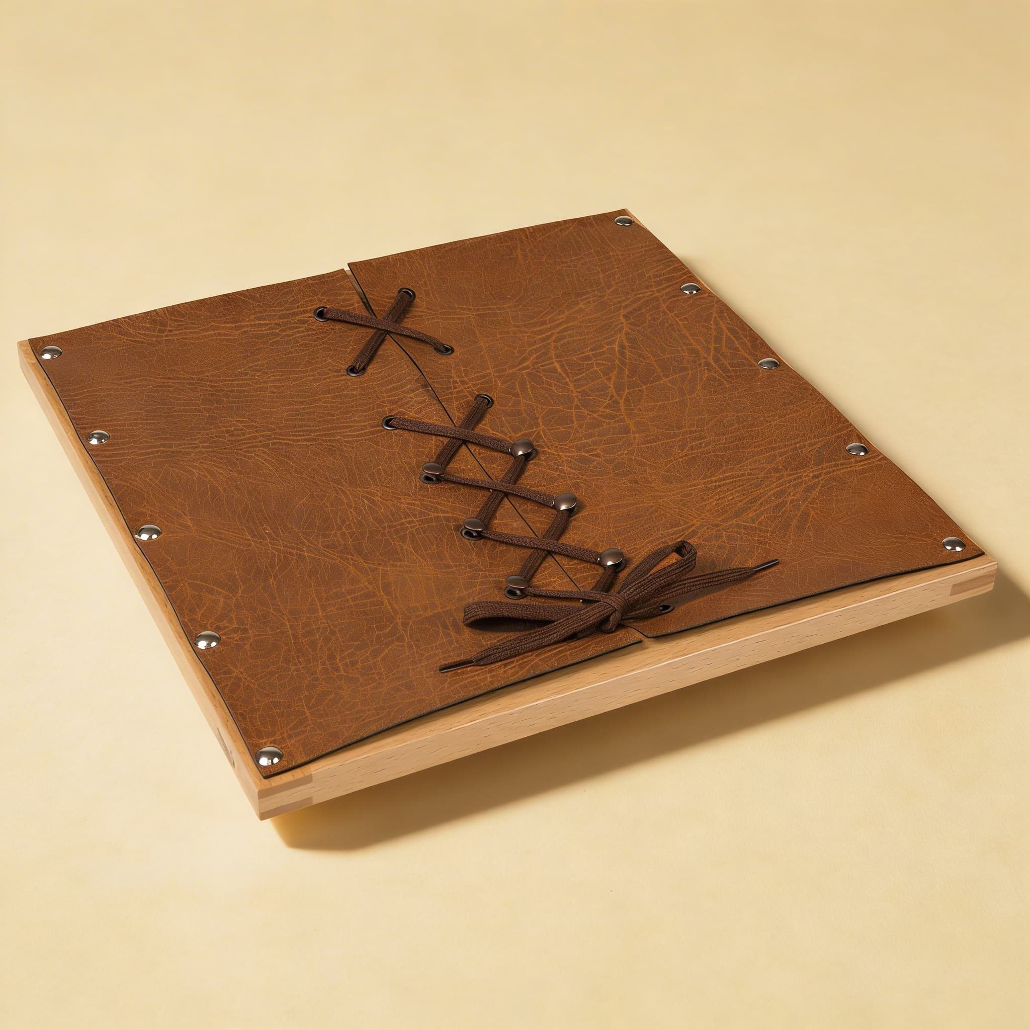 Schuhschnür-Rahmen — authentisches Kreuzschnürmuster mit Lederpaneelen — Katalogansicht