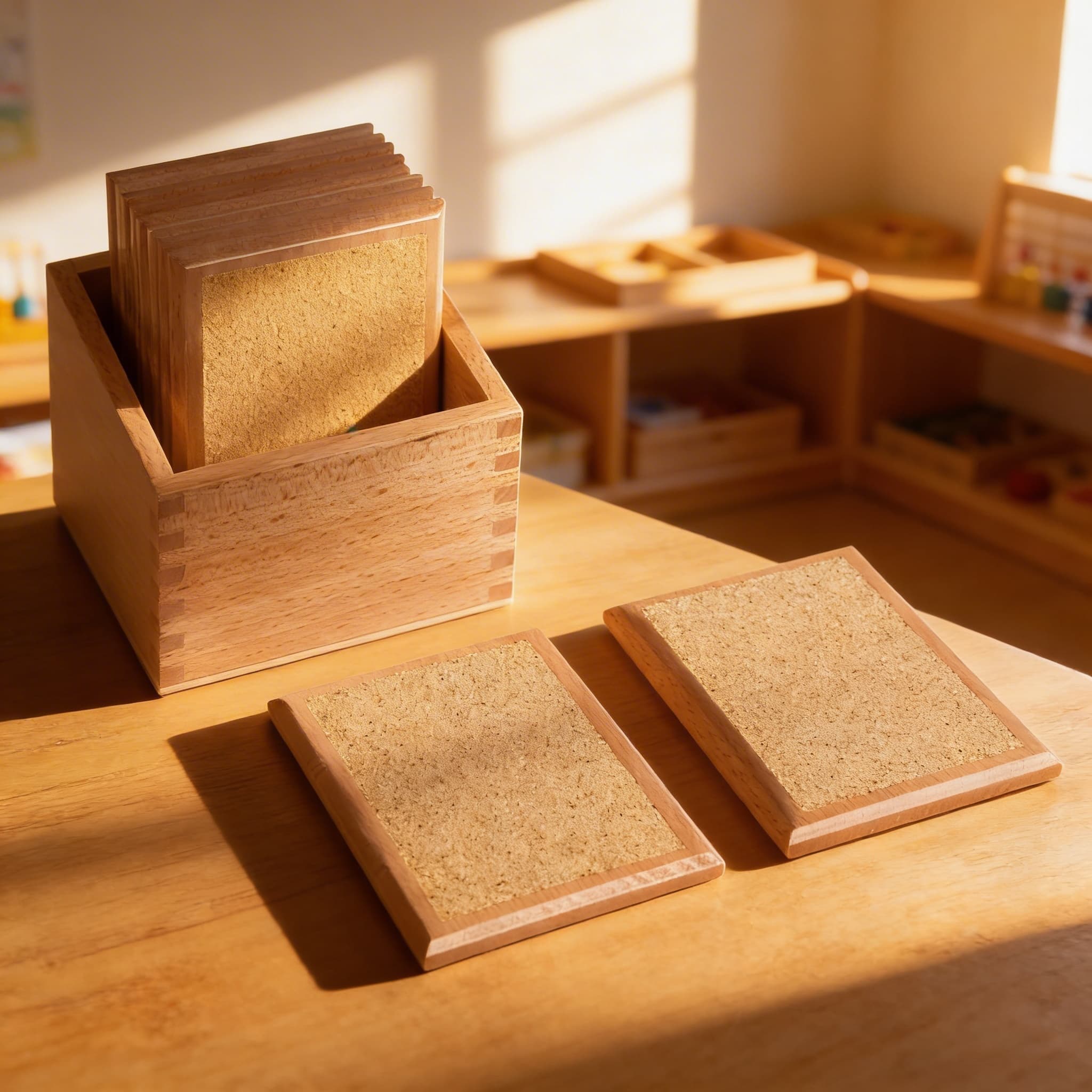 Rauhe Abstufungstafeln — Taktile Unterscheidung — Im Einsatz