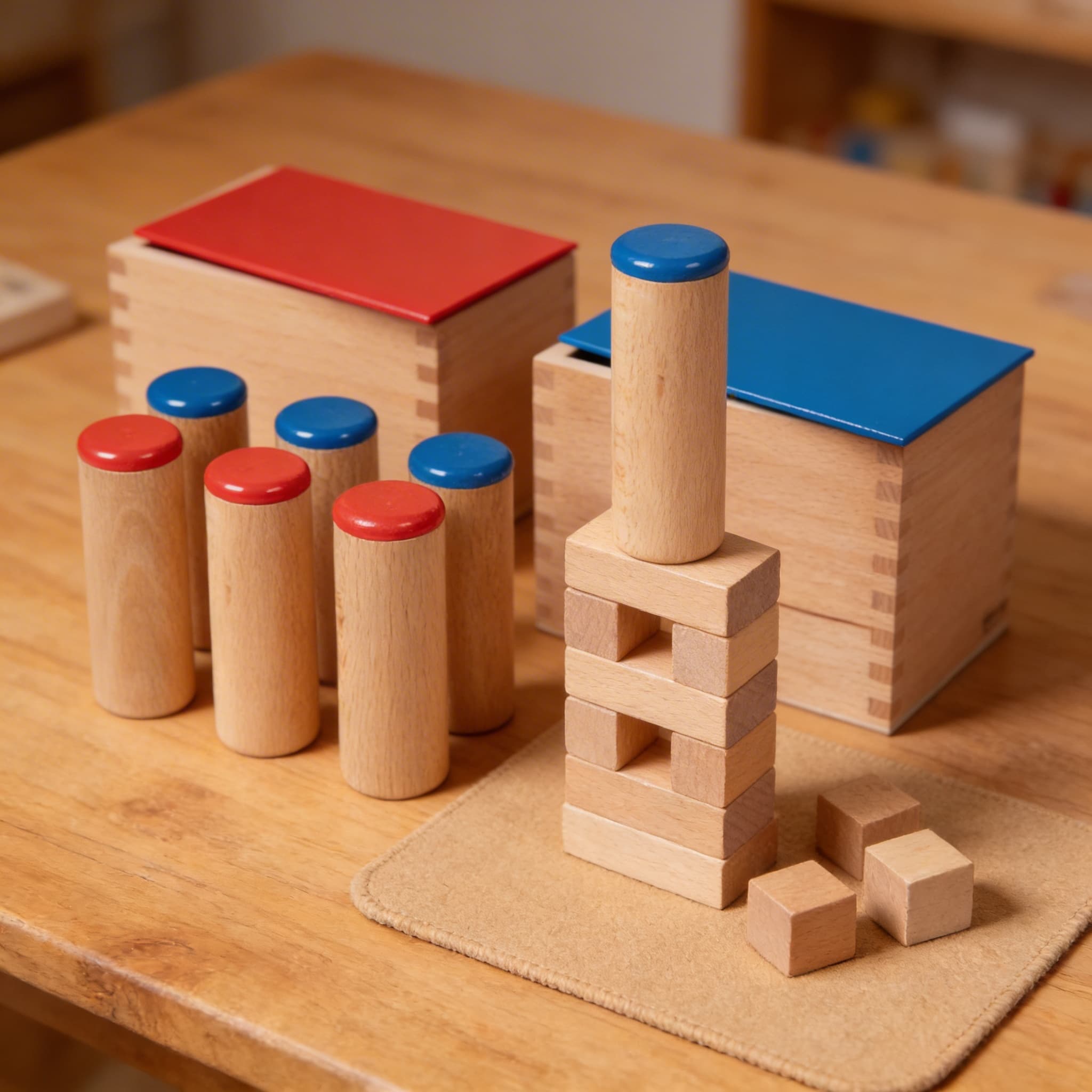 Geräuschdosen — Gepaarte Zylinder für auditives Unterscheidungstraining — Detailansicht