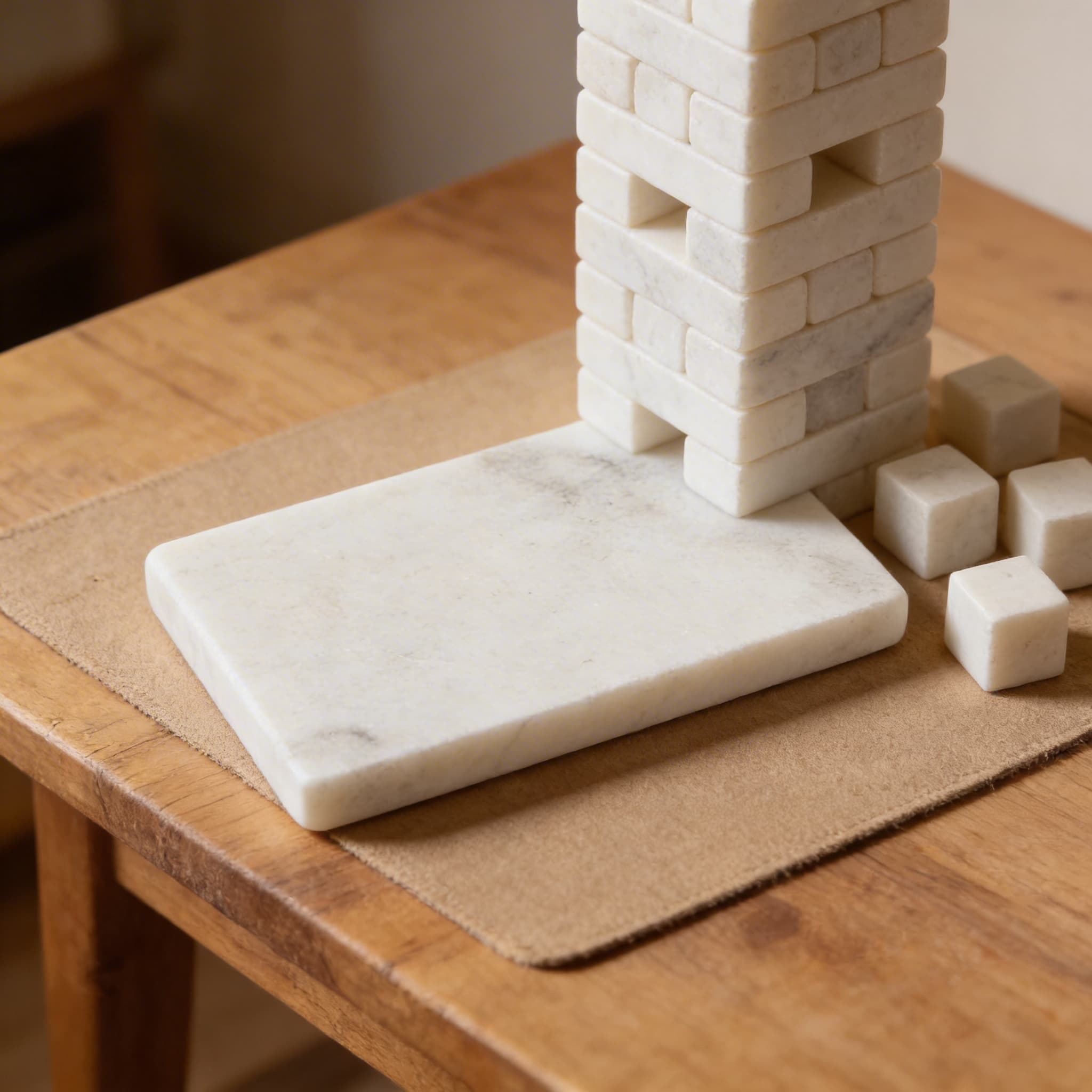 Wärmeplättchen — polierter Marmor zur Temperaturunterscheidung — Detailansicht