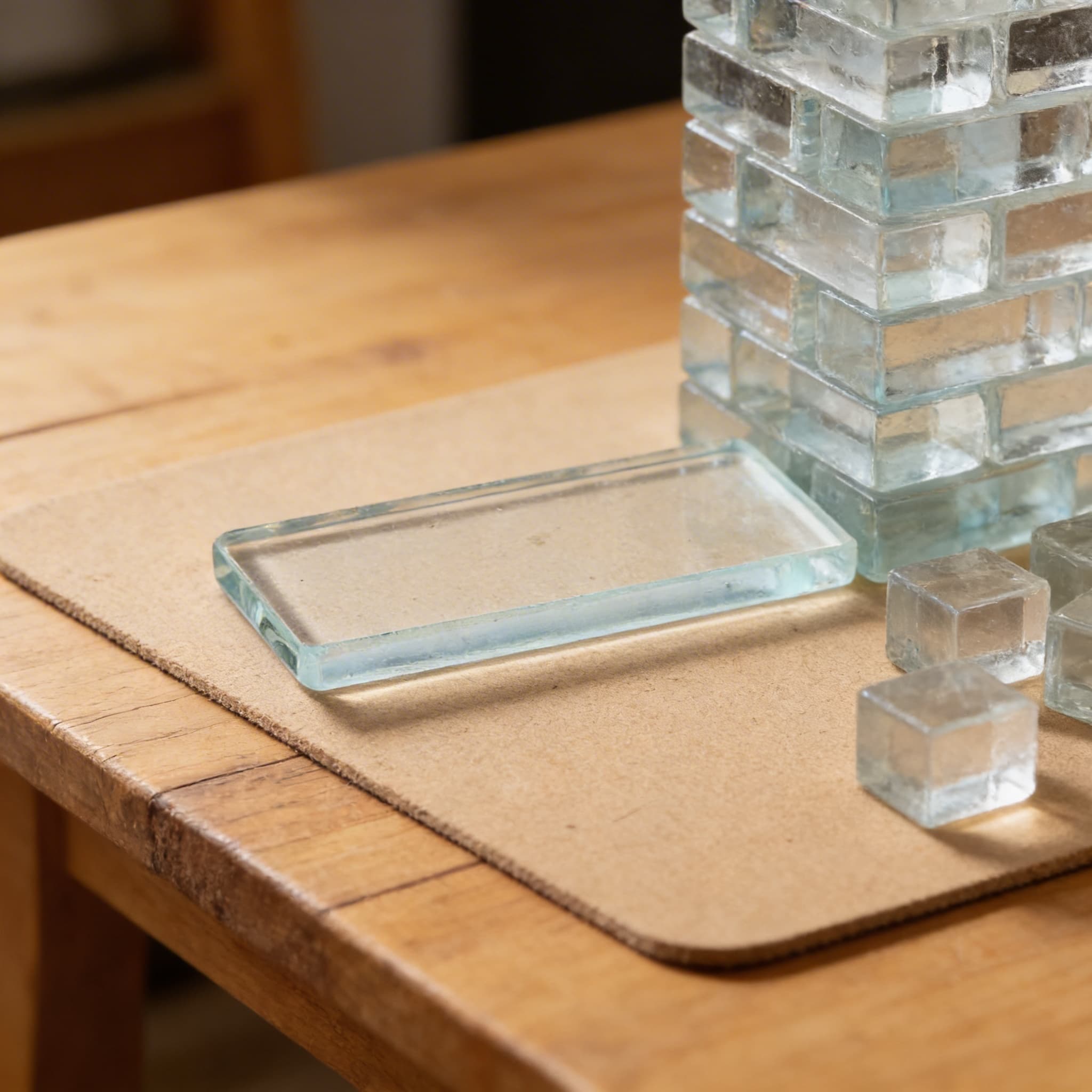 Wärmeplättchen — einzelnes Glasstück für thermische Wahrnehmung — Detailansicht