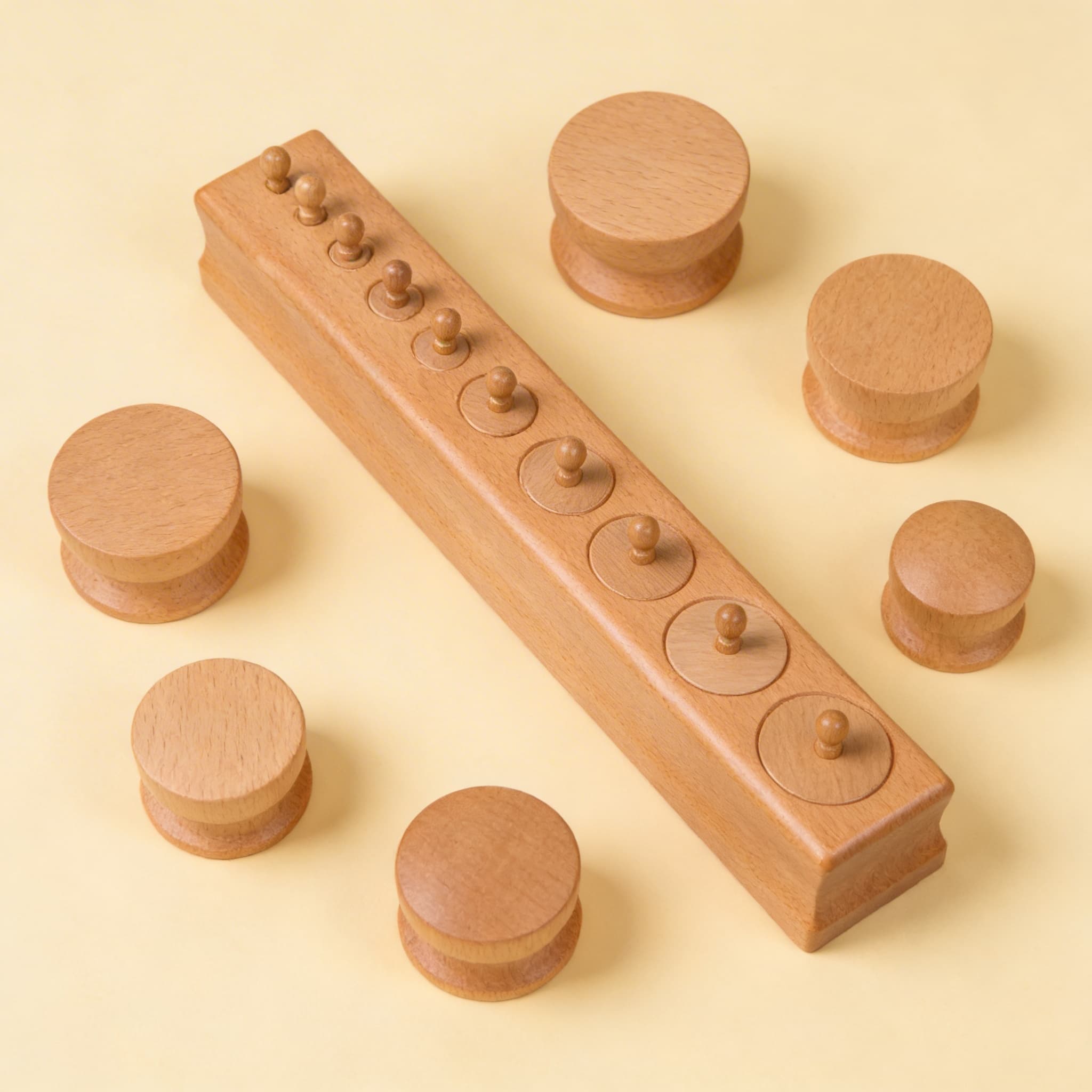 Zylinderblock Nr. 1 — Variierender Durchmesser, konstante Höhe — Seitenansicht