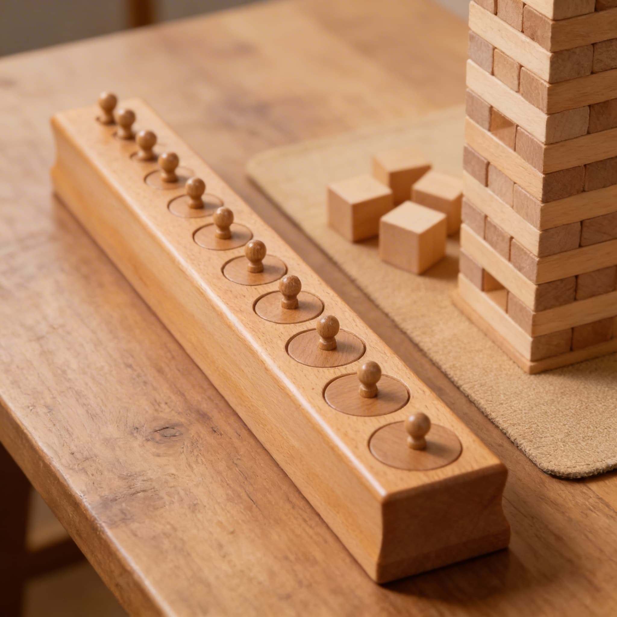 Zylinderblock Nr. 3 — Abnehmender Durchmesser visuelle Unterscheidung — Detailansicht