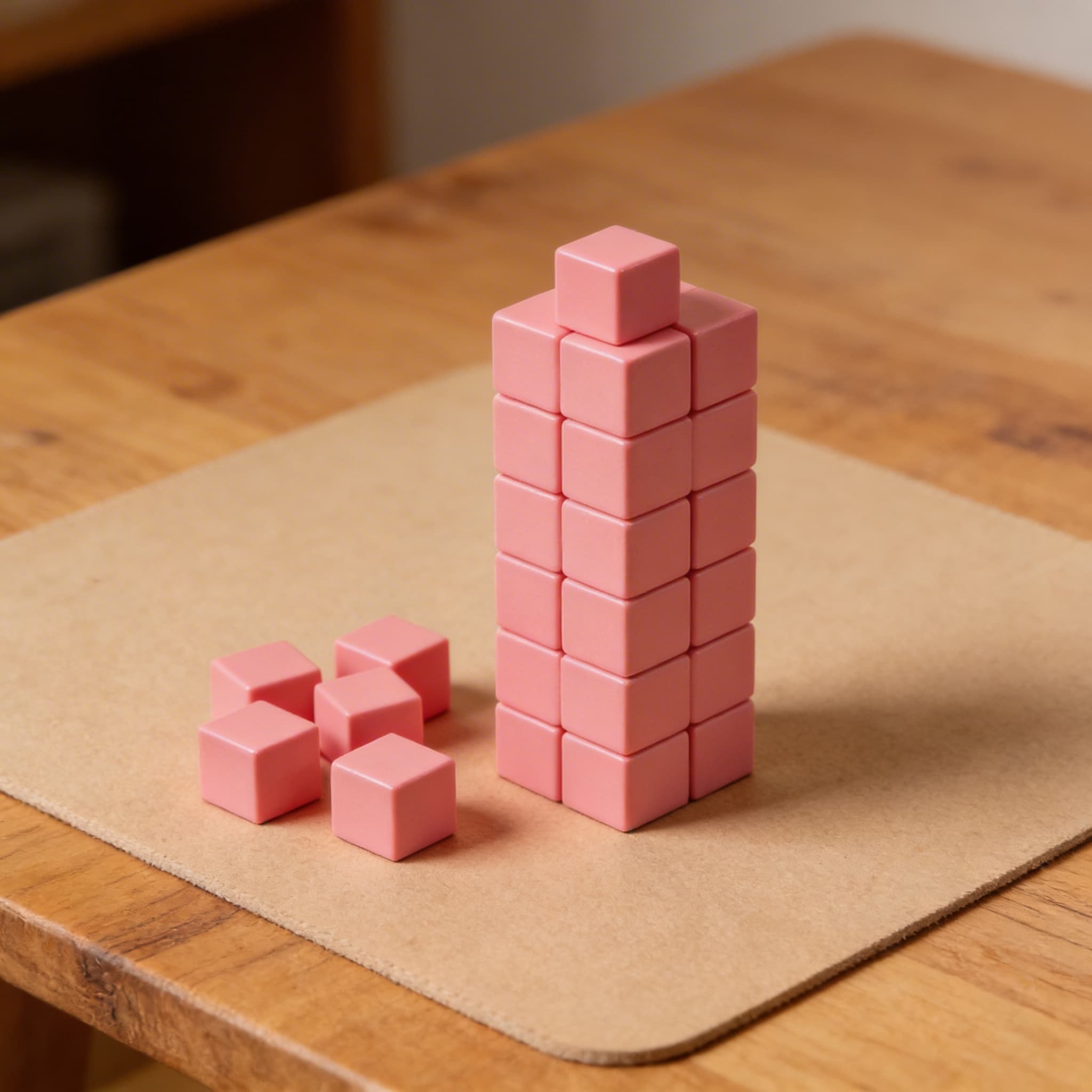 Rosa Turm: Würfel 1 X 1 X 1 cm — Detailansicht