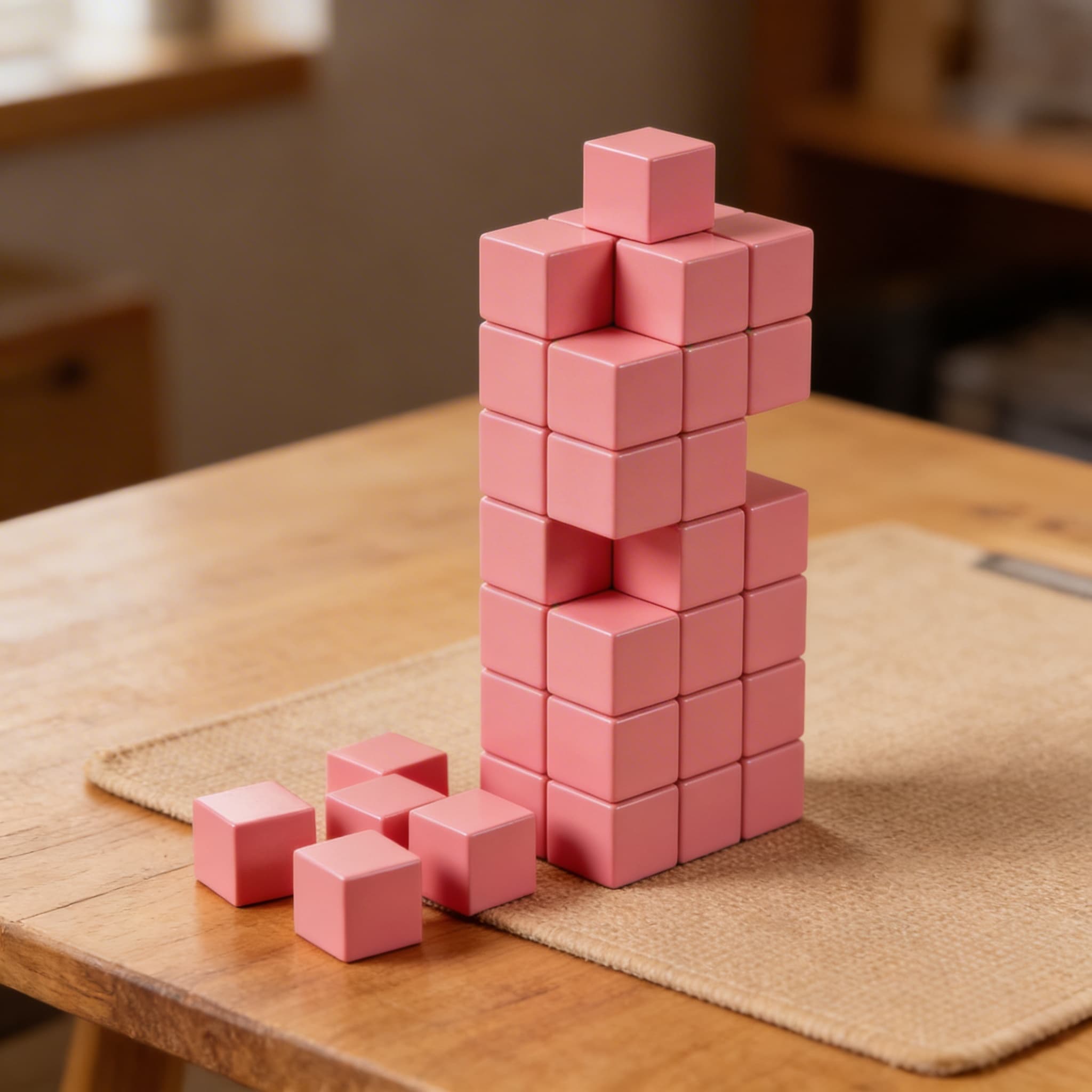 Rosa Turm: Würfel 2 X 2 X 2 cm — Detailansicht