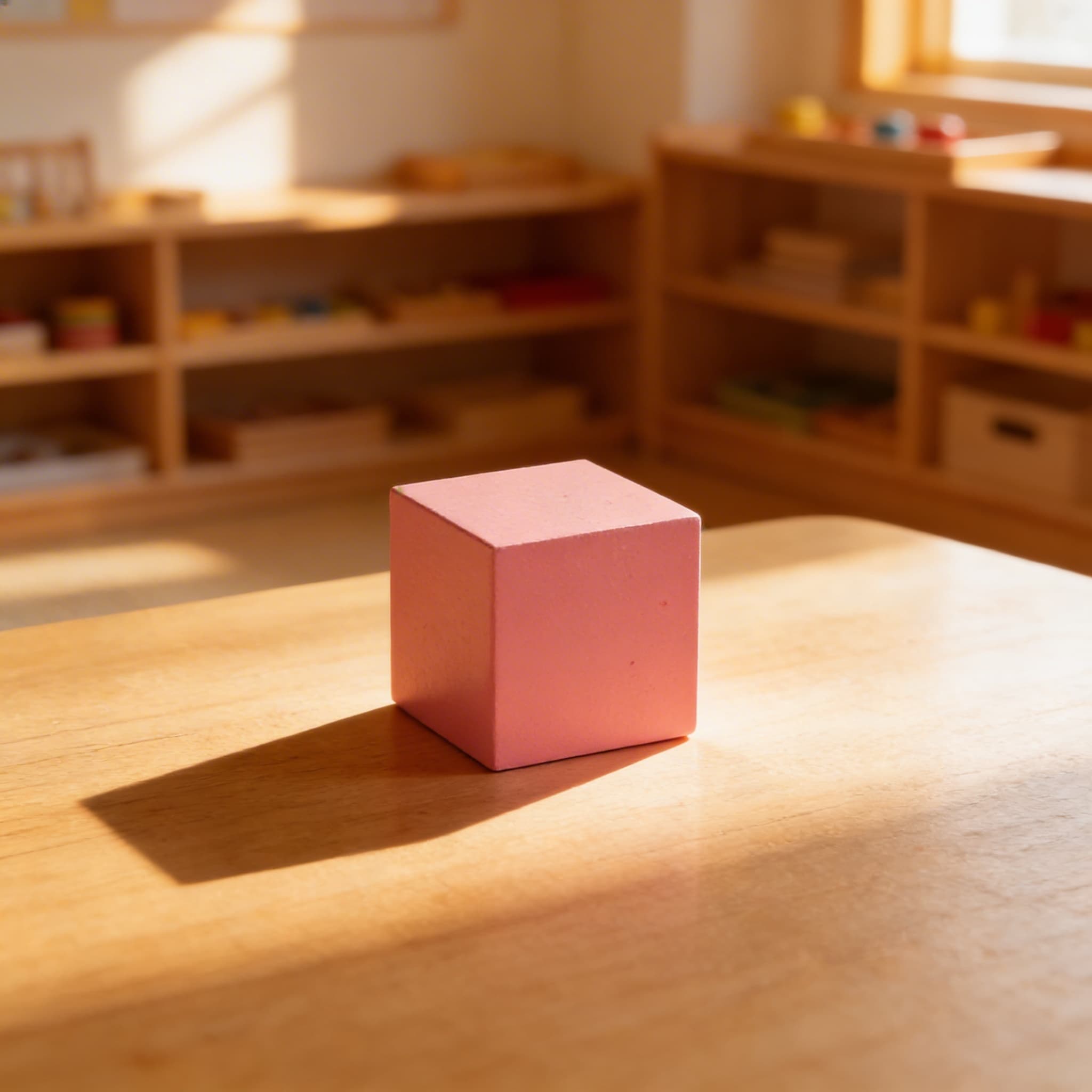 Rosa Turm Würfel — 3cm Einzelteil zur Größenstufung — Im Einsatz
