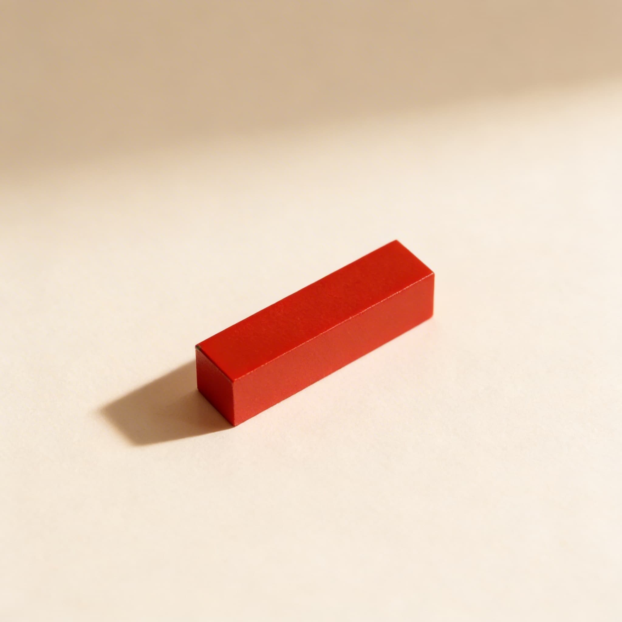 Rote Stange — 10cm Einzelteil zur Längenerkundung — Seitenansicht