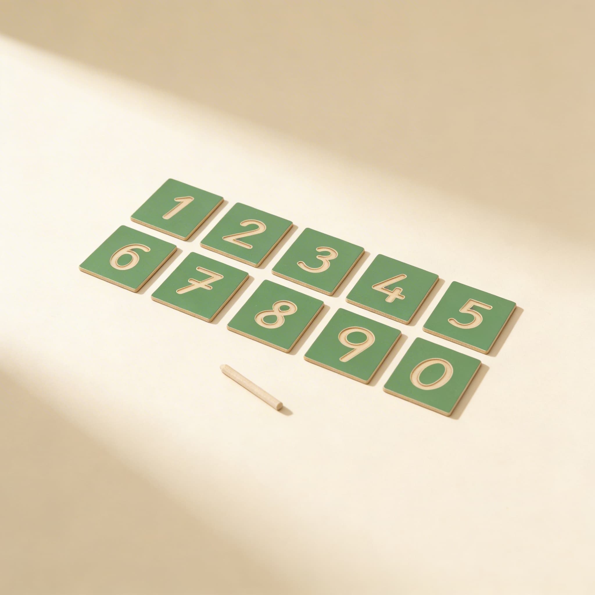 Hohle Zahlenformen: Internationale Version — Seitenansicht