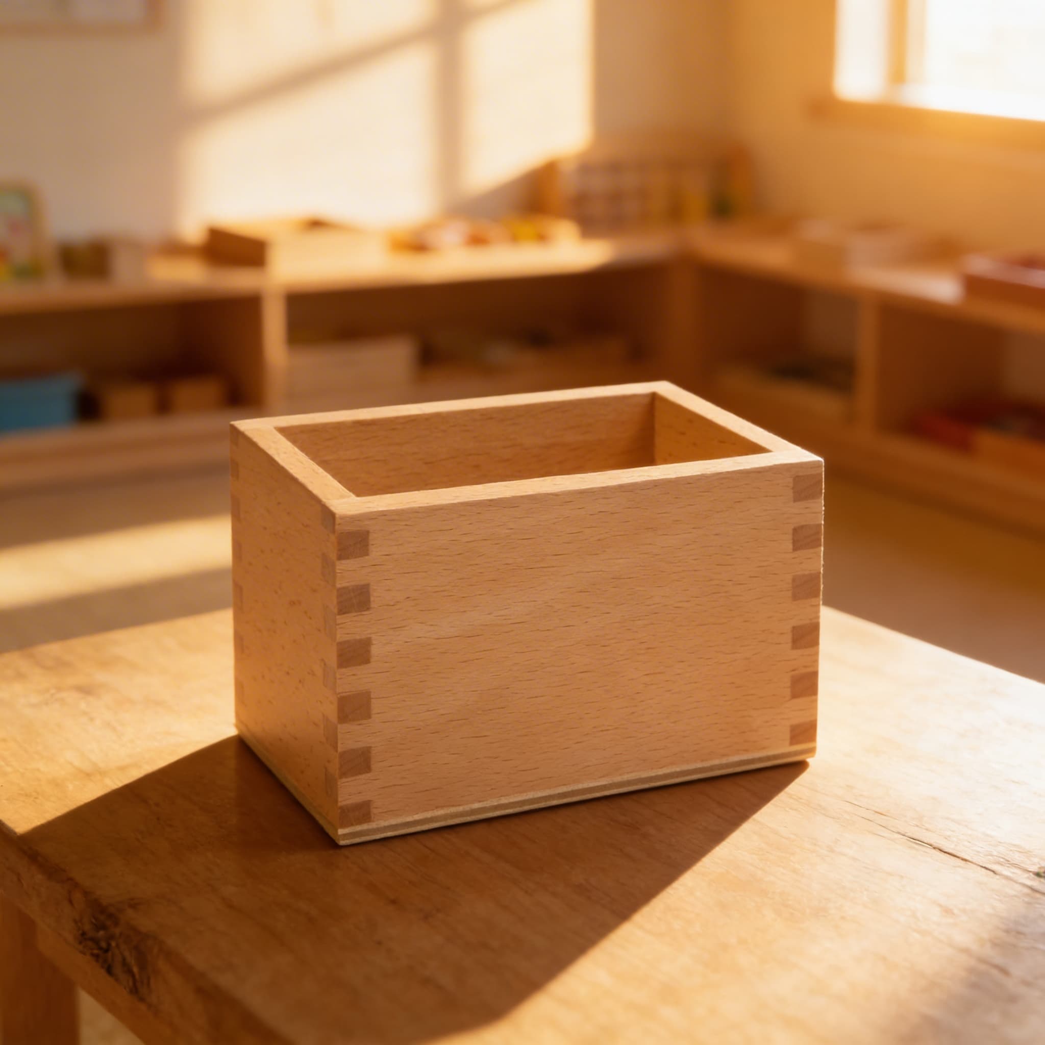 Sandpapierziffern-Box — Holzaufbewahrungsbehälter — Im Einsatz