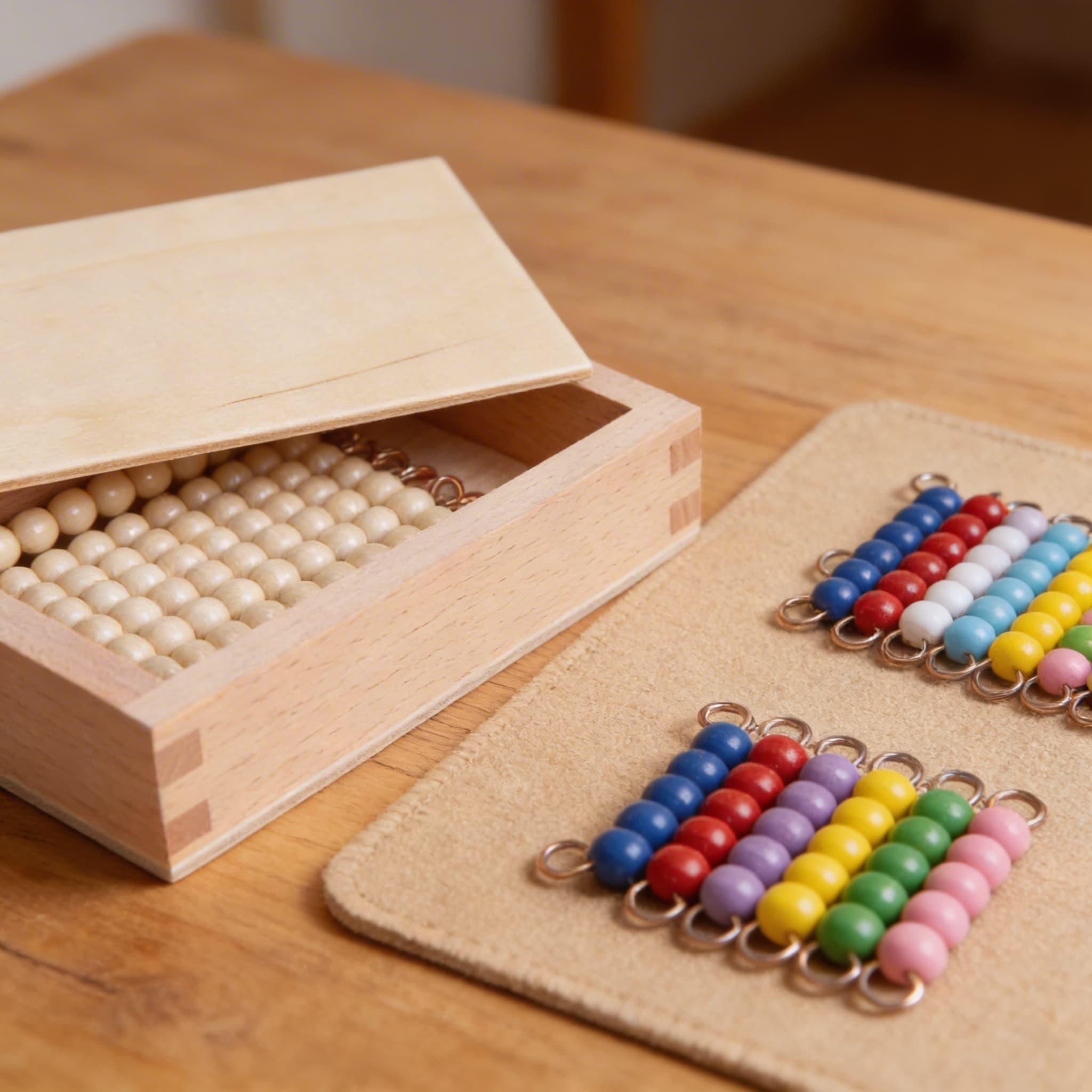 Zehnerzahlen-Perlenbox — Einzelne Glasperlen 10-19 — Detailansicht