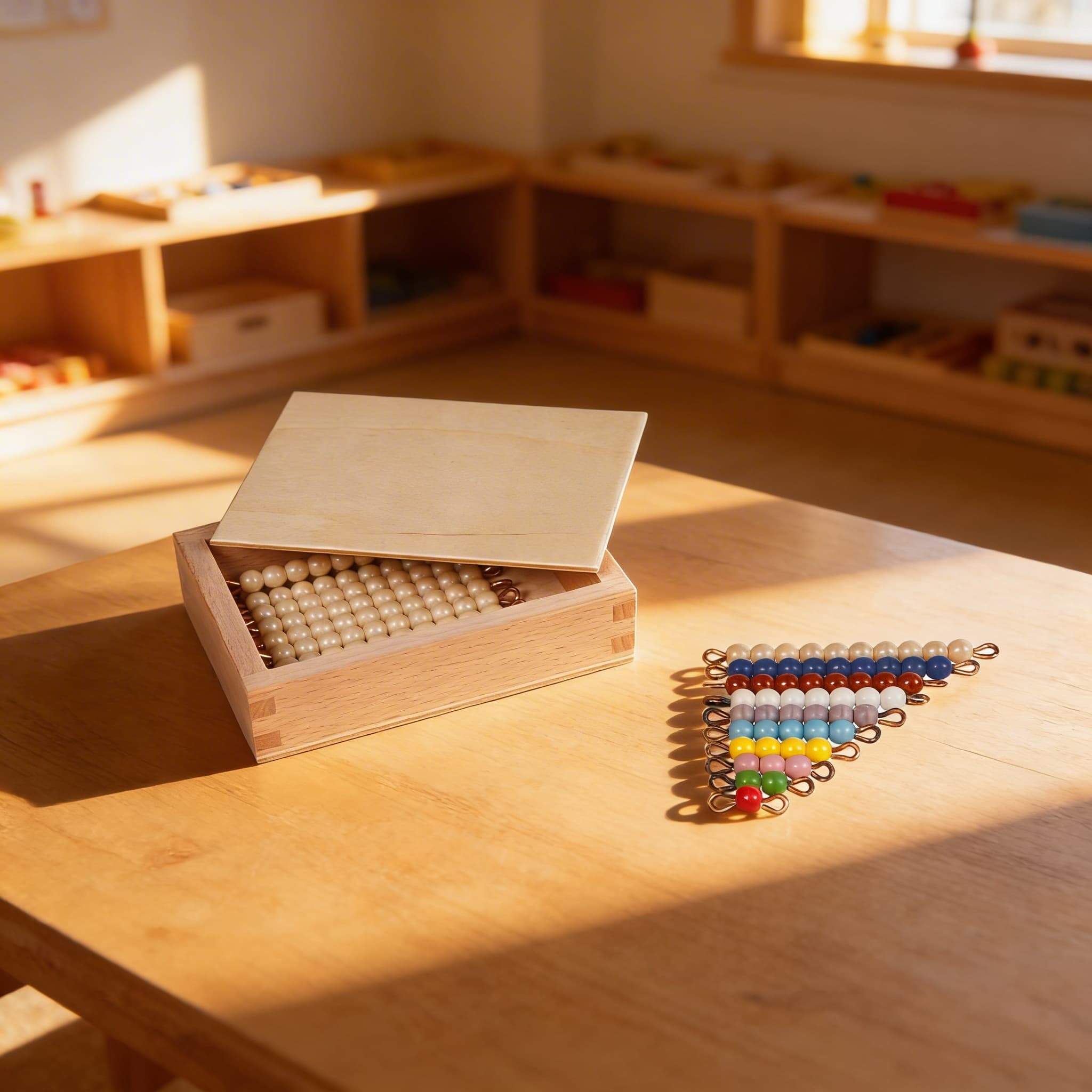 Zehnerzahlen-Perlenbox — Einzelne Glasperlen 10-19 — Im Einsatz