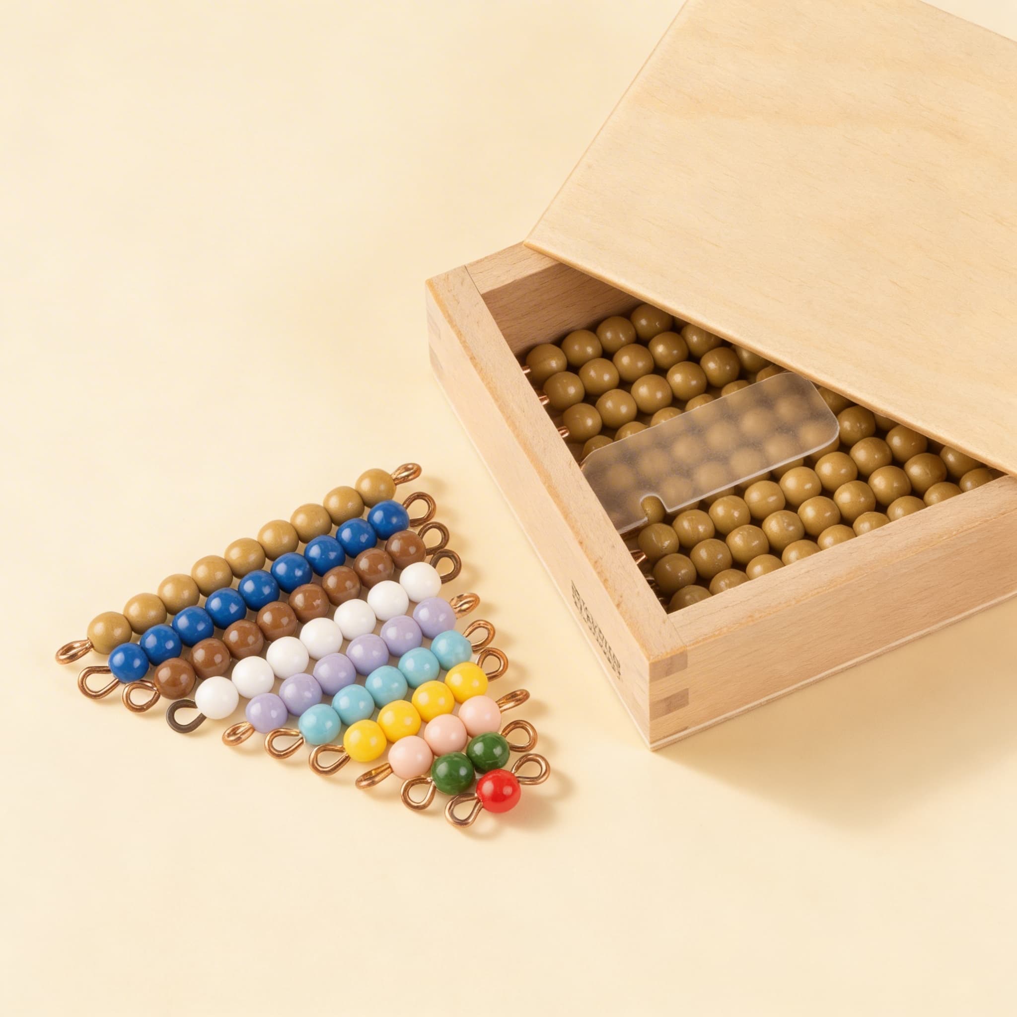 Teen Bead Box — Goldene Zehnerketten & Farbige Perlenstäbe — Katalogansicht