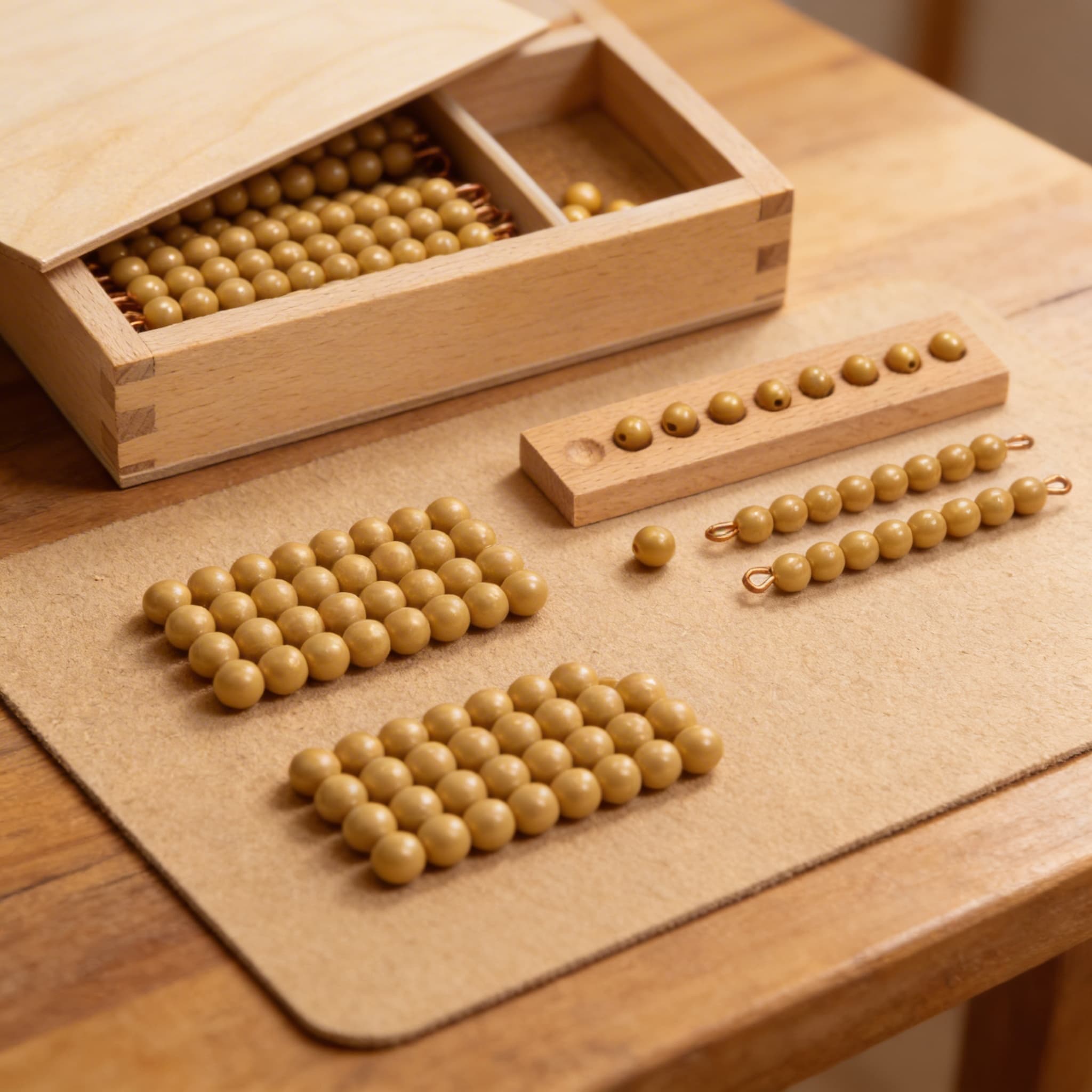 Zehnerperlenkiste — Einzelne Nylonperlen für Dezimalsystem — Detailansicht