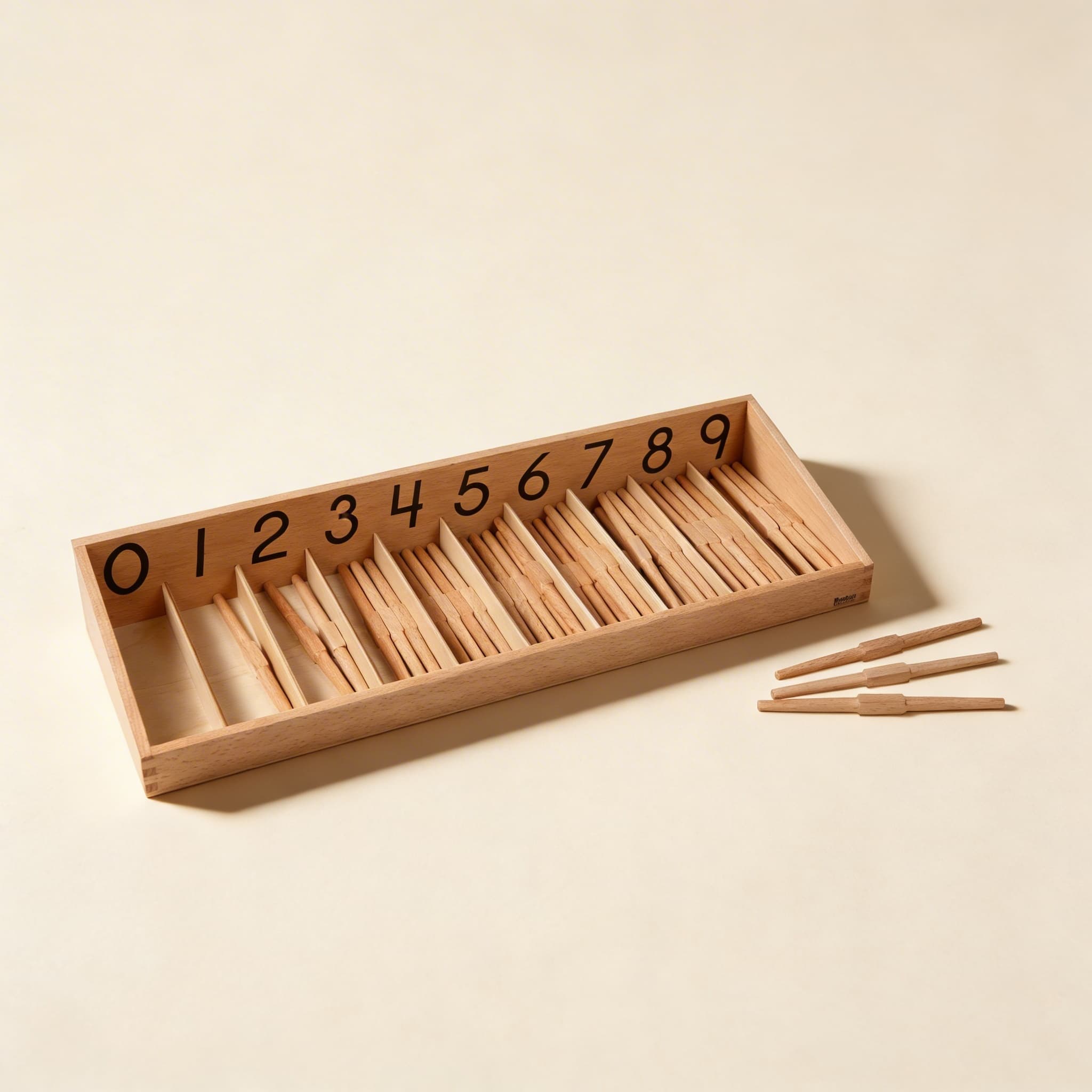 Spindelkasten — Null-Konzept & Zählübung mit Holzspindeln — Katalogansicht