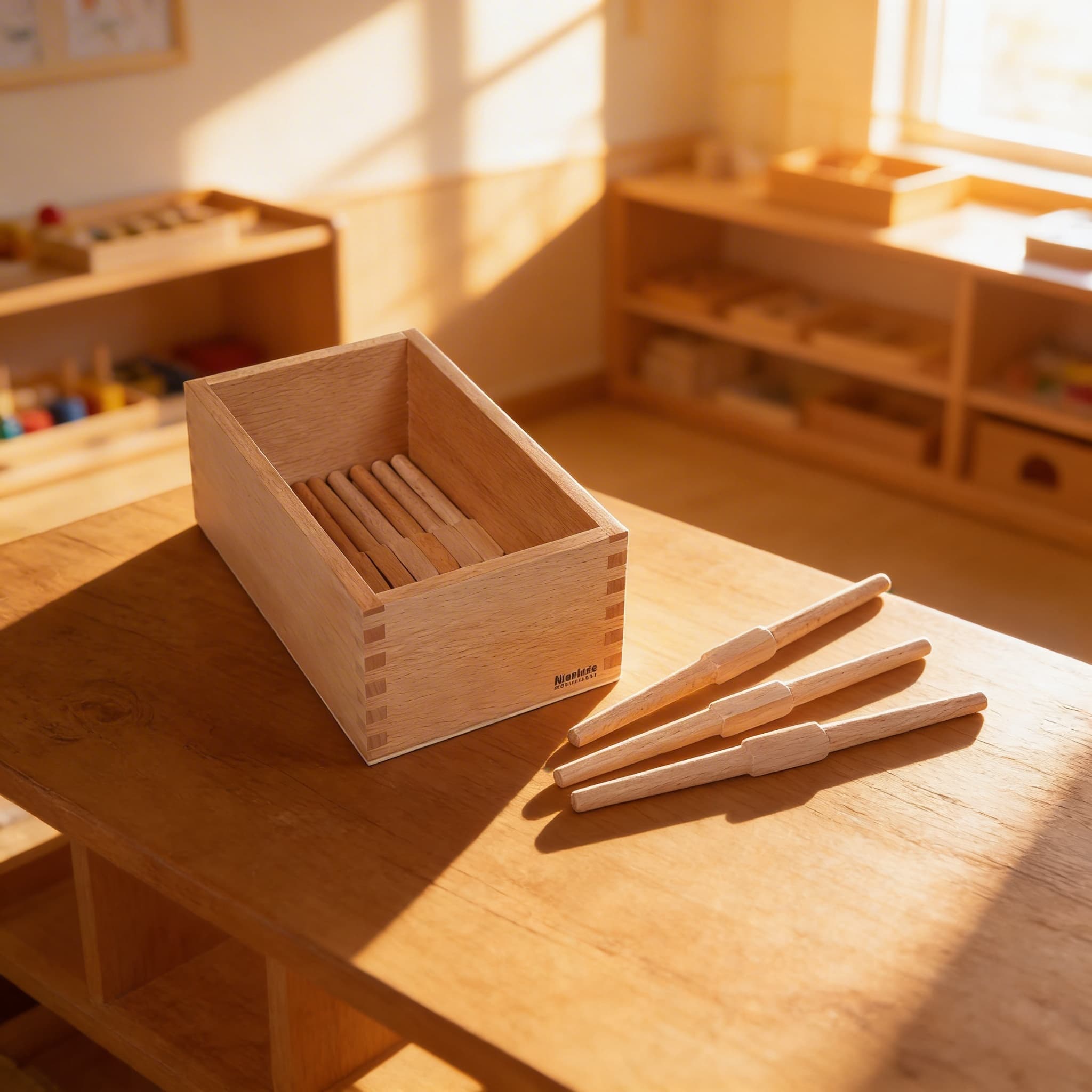 Spindel-Box — Holzaufbewahrung für lose Zählspindeln — Im Einsatz