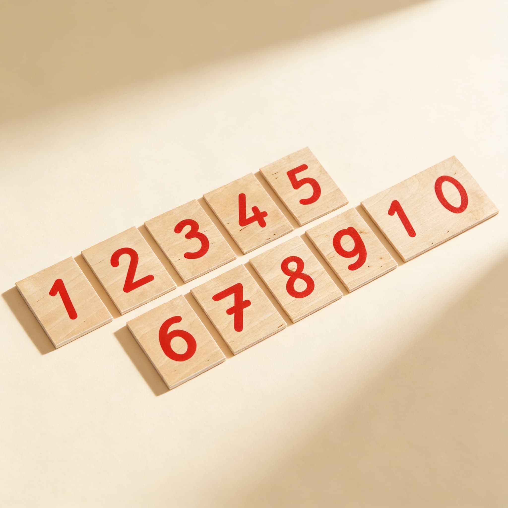 Gedruckte Ziffern — Seitenansicht