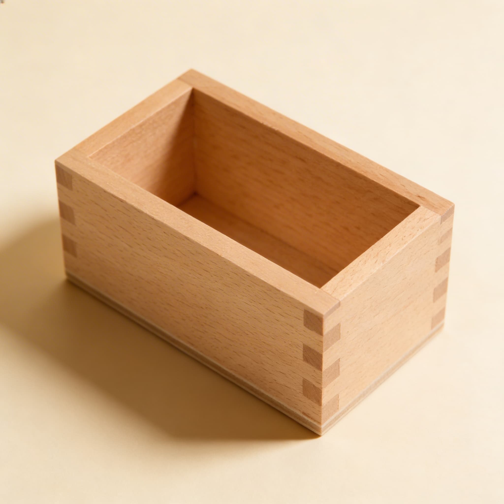 Ausgeschnittene Ziffern Box — Holzorganisator mit Schwalbenschwanz — Seitenansicht