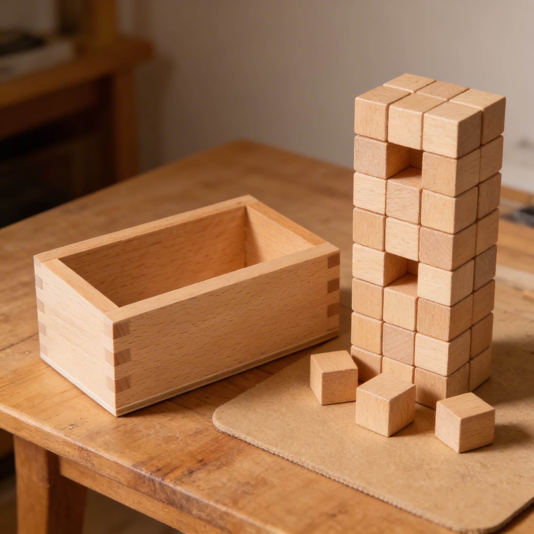 Ausgeschnittene Ziffern Box — Holzorganisator mit Schwalbenschwanz — Detailansicht