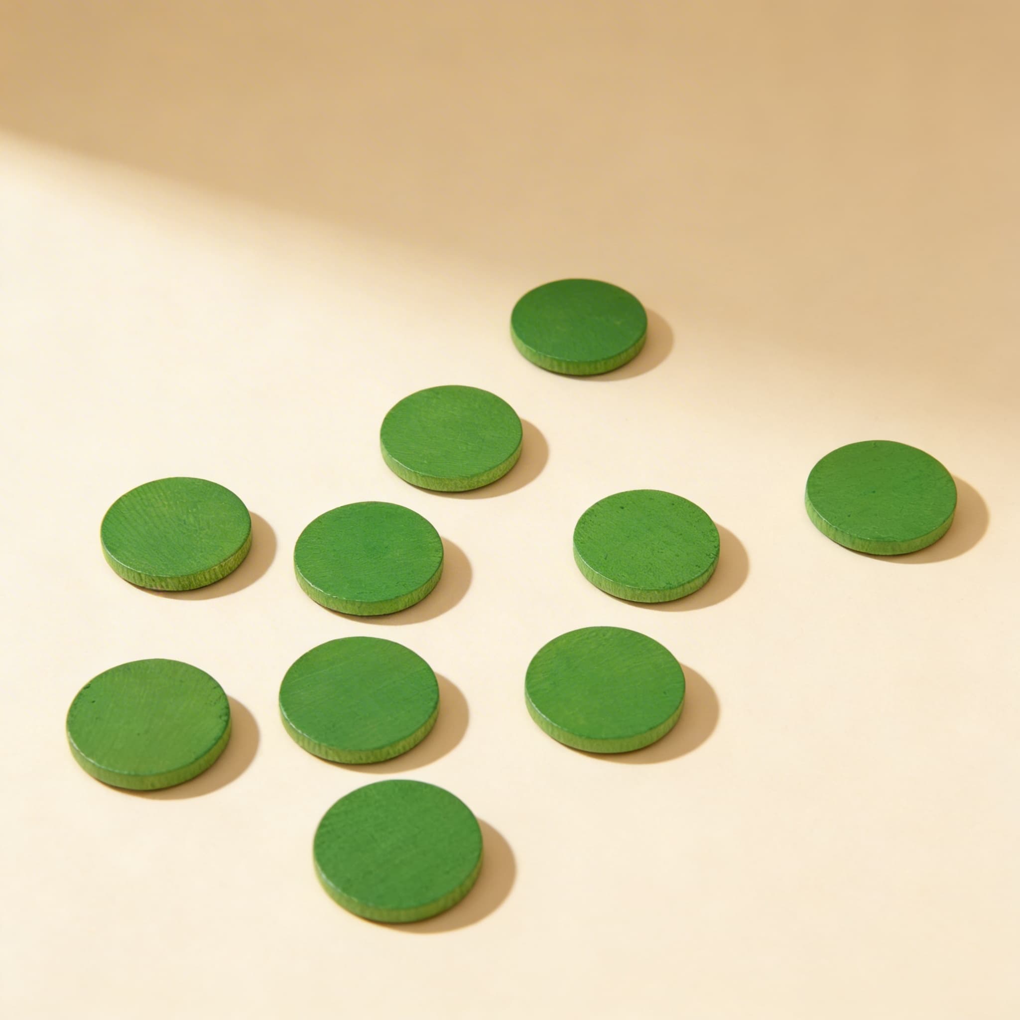 Zählsteine Grün (100) — Seitenansicht