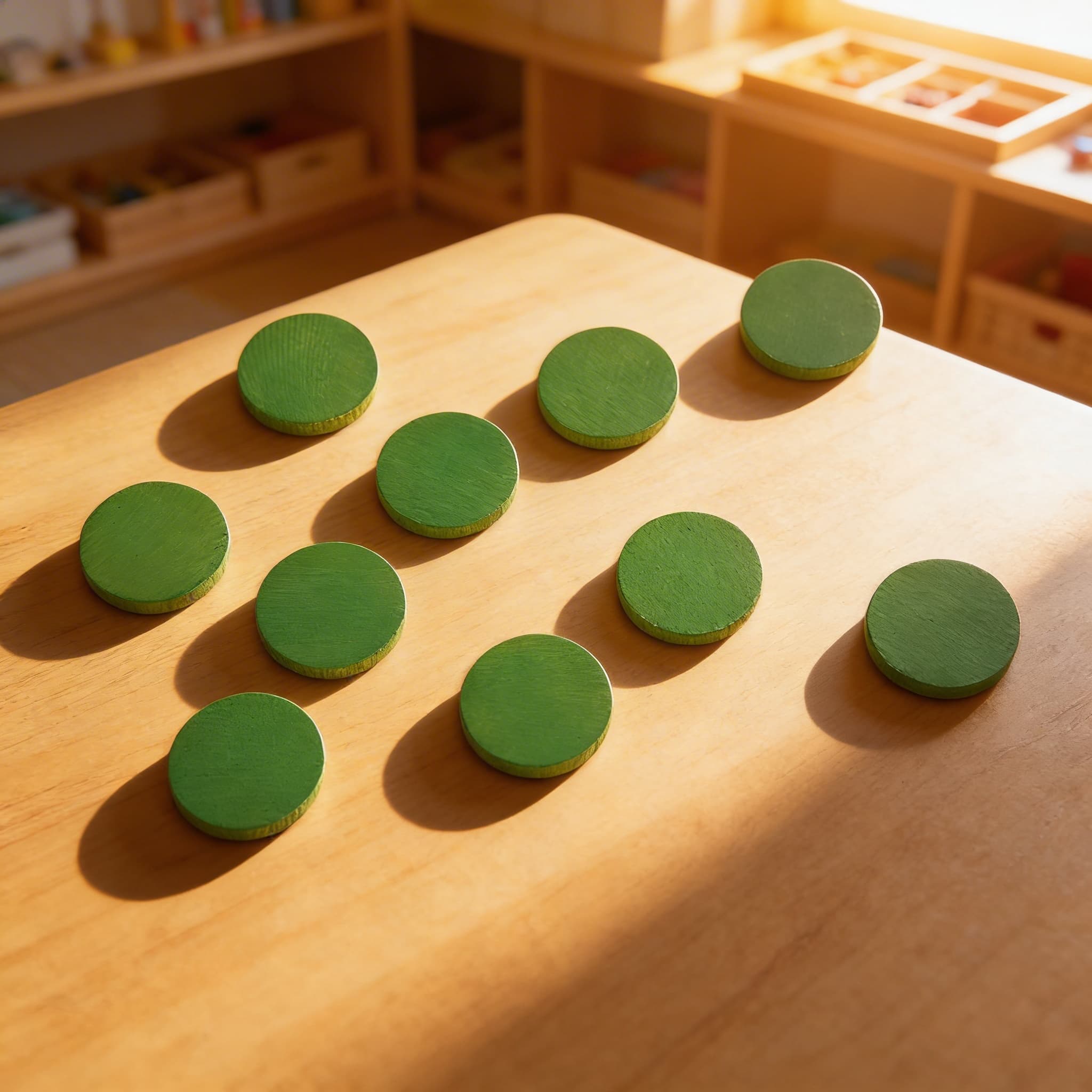 Zählsteine Grün (100) — Im Einsatz