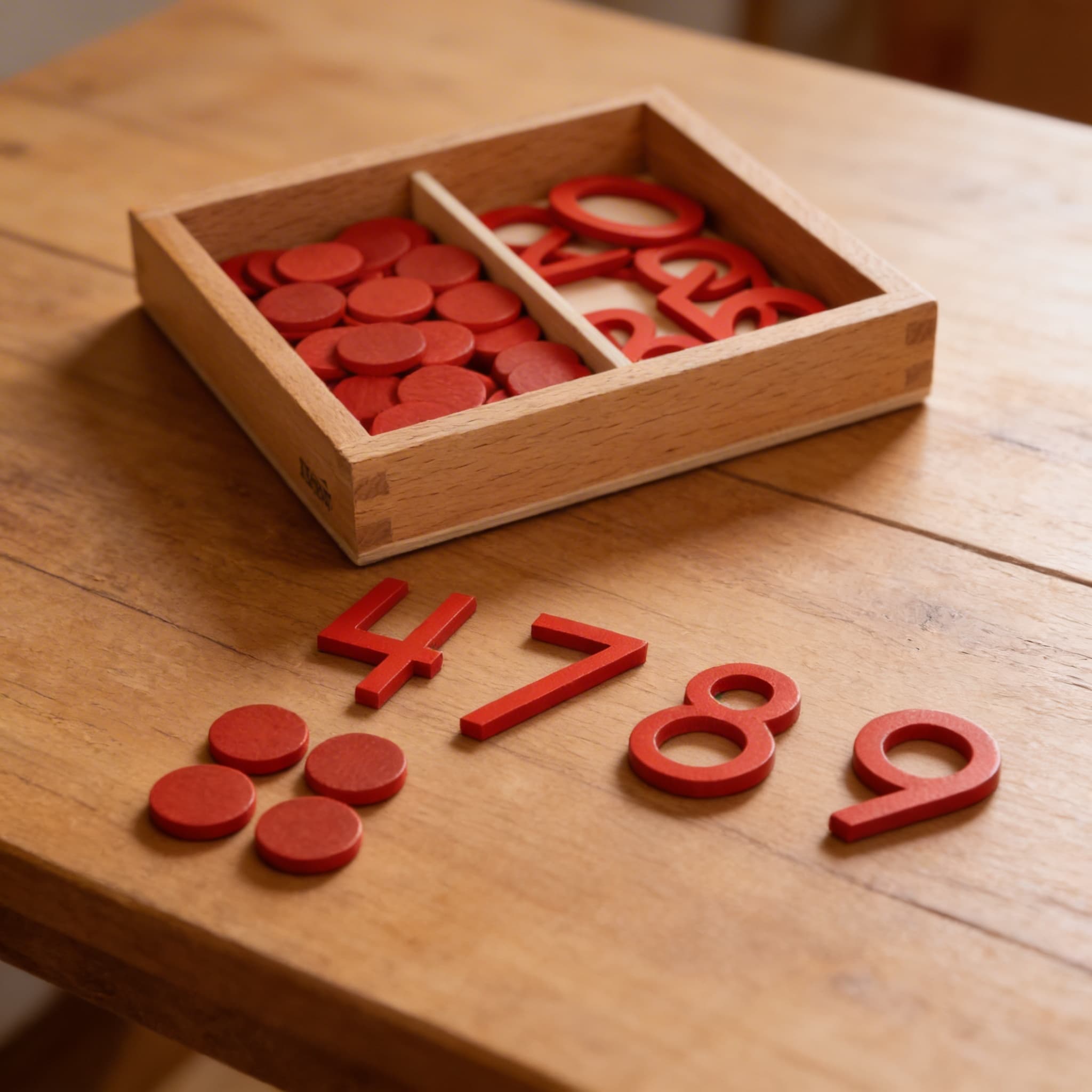 Ausgeschnittene Ziffern & Zählmaterial: US-Version — Detailansicht