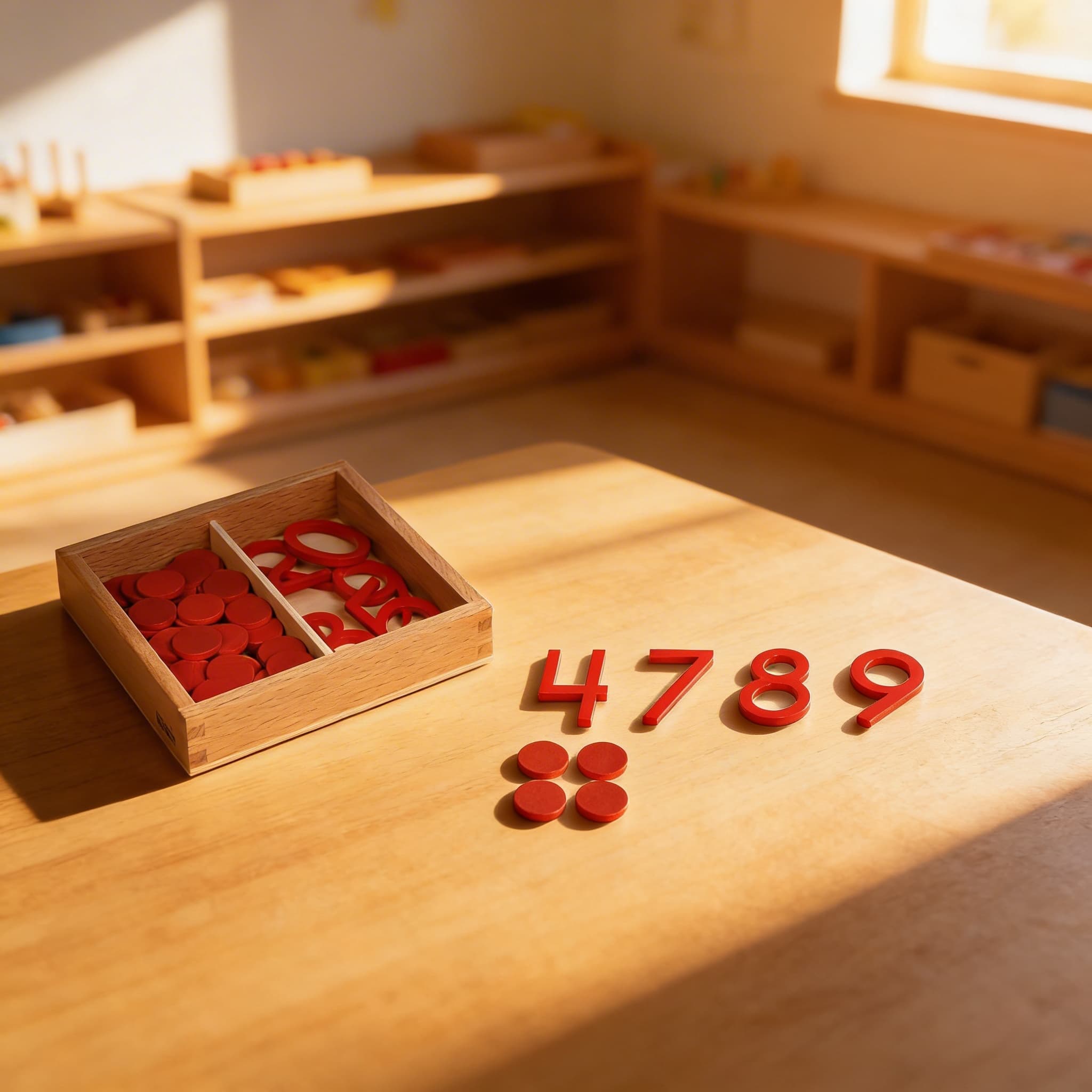 Ausgeschnittene Ziffern & Zählmaterial: US-Version — Im Einsatz