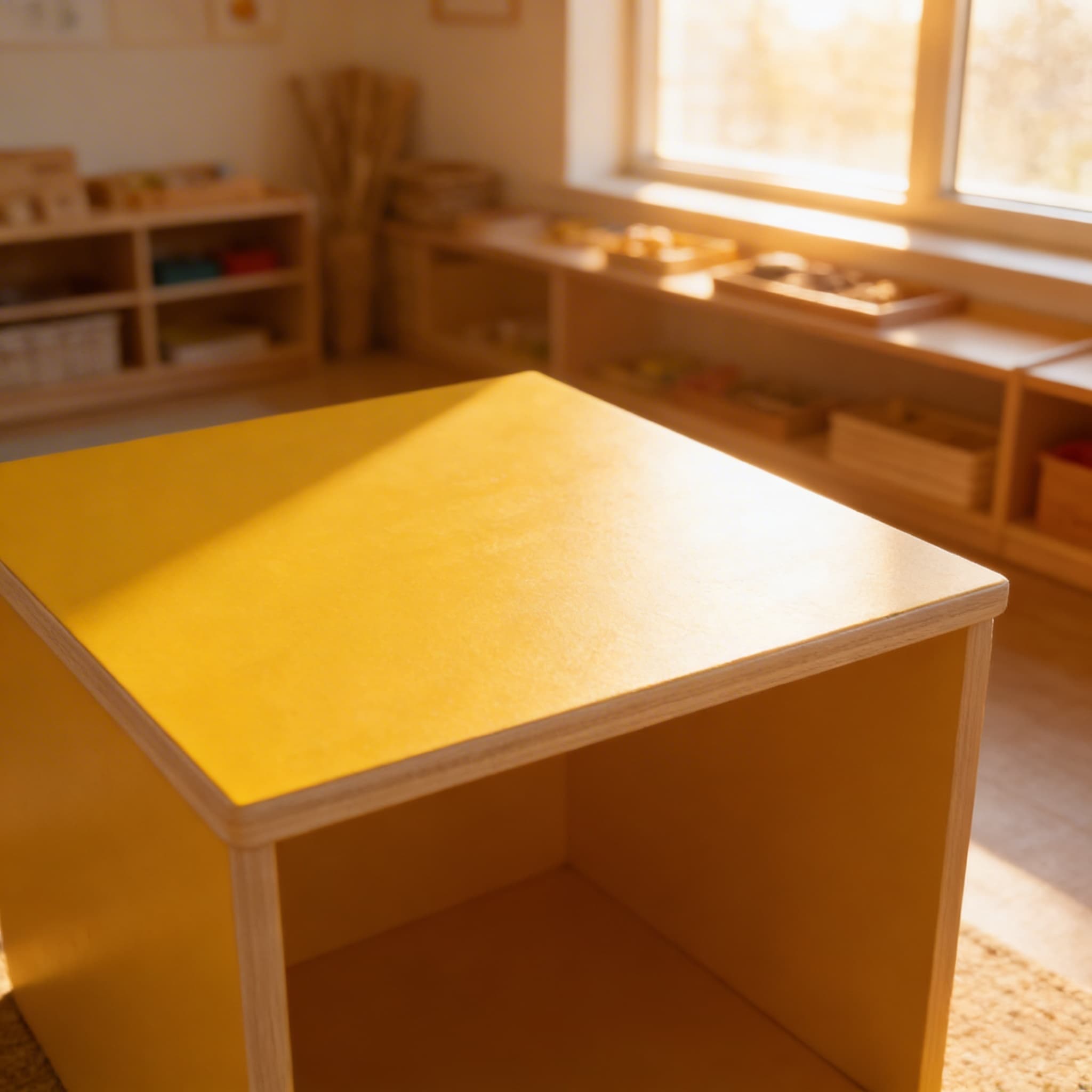 Geometrische Kommode Blanko-Einsatz — Gelbe Nachzeichenfläche — Im Einsatz