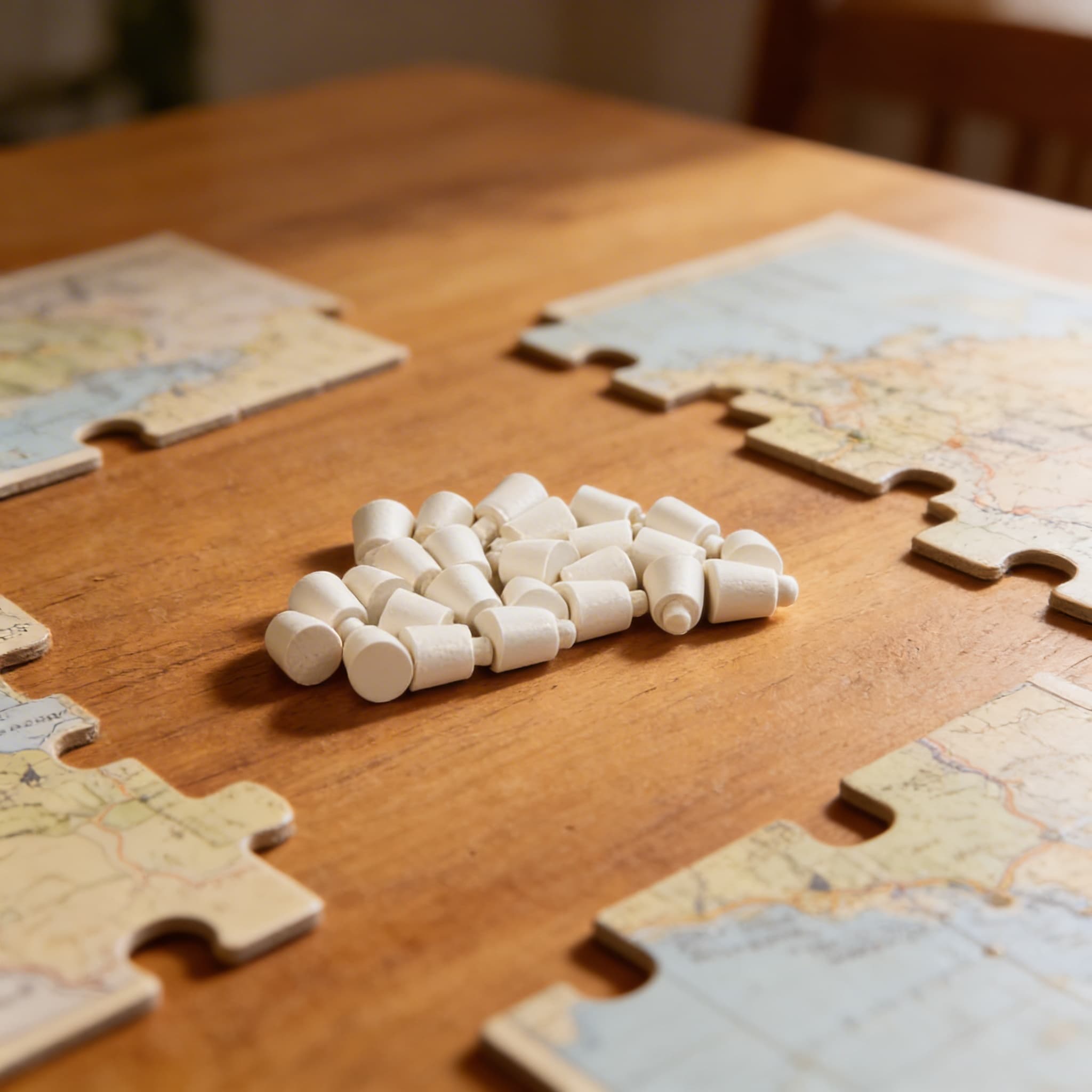 Weiße Knöpfe: Für Karten / Einsätze / Puzzles (25) — Detailansicht