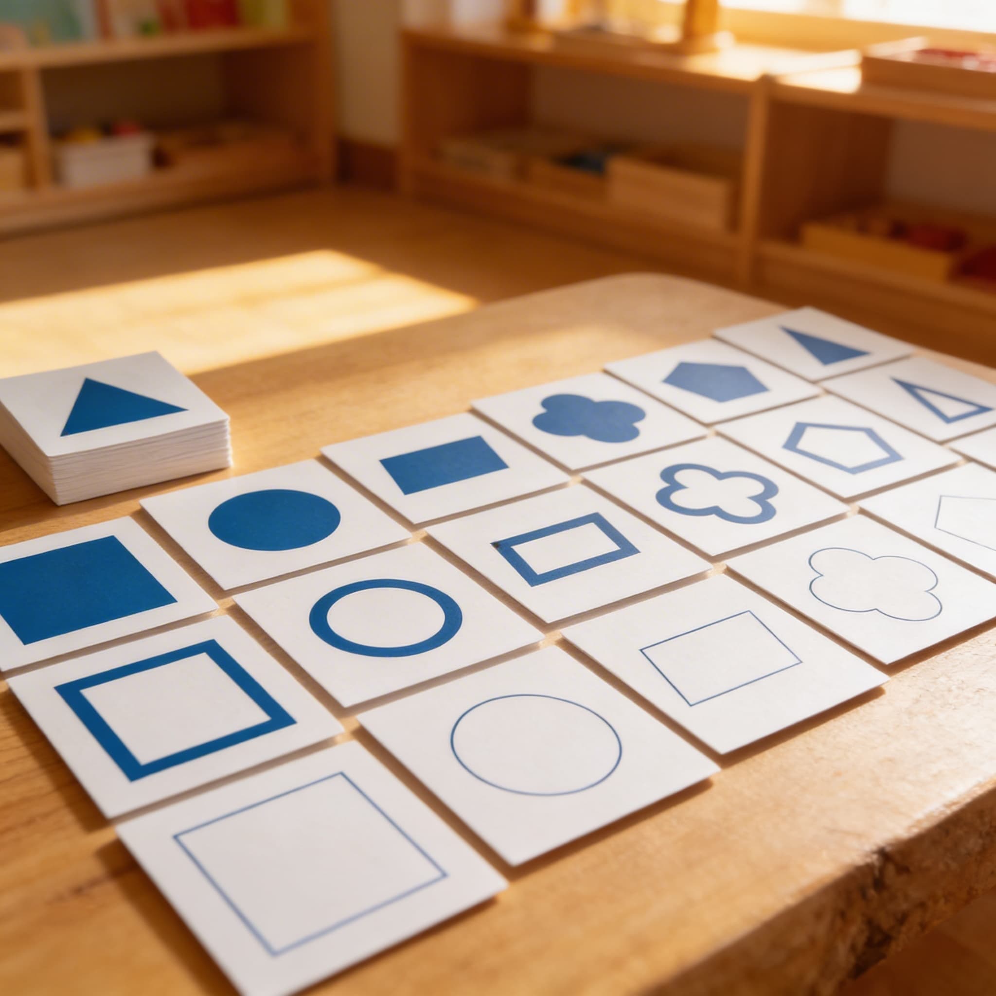 Geometrische Formkarten — Dreiteilige Unterscheidung — Im Einsatz