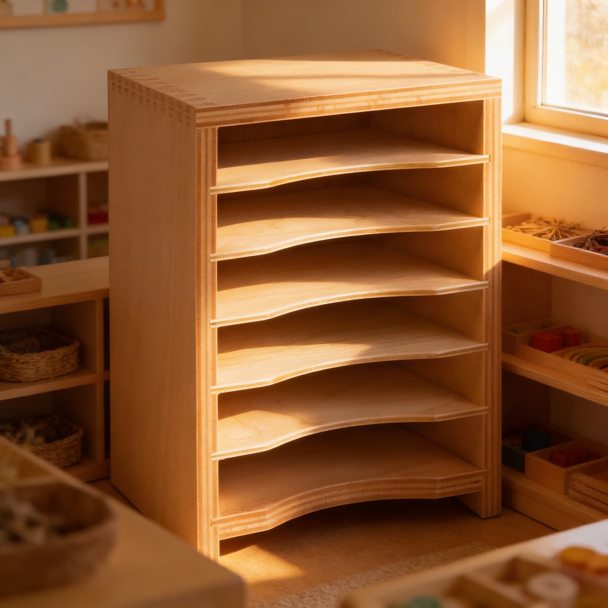 Geometrische Formenkartenschrank — Geordnete Aufbewahrung — Im Einsatz