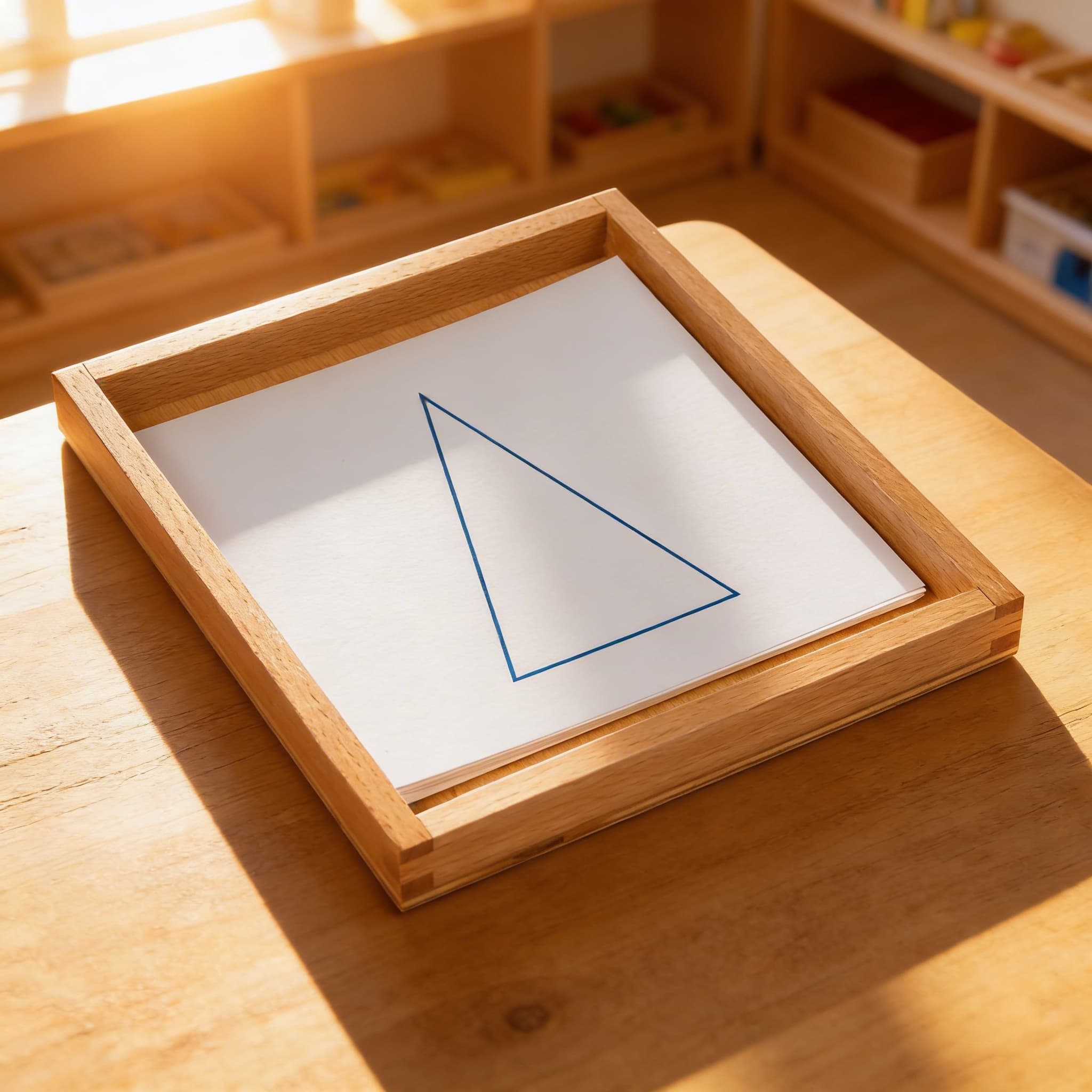 Geometriekarten — Grundformen-Erkennung mit blauem Dreieck — Im Einsatz