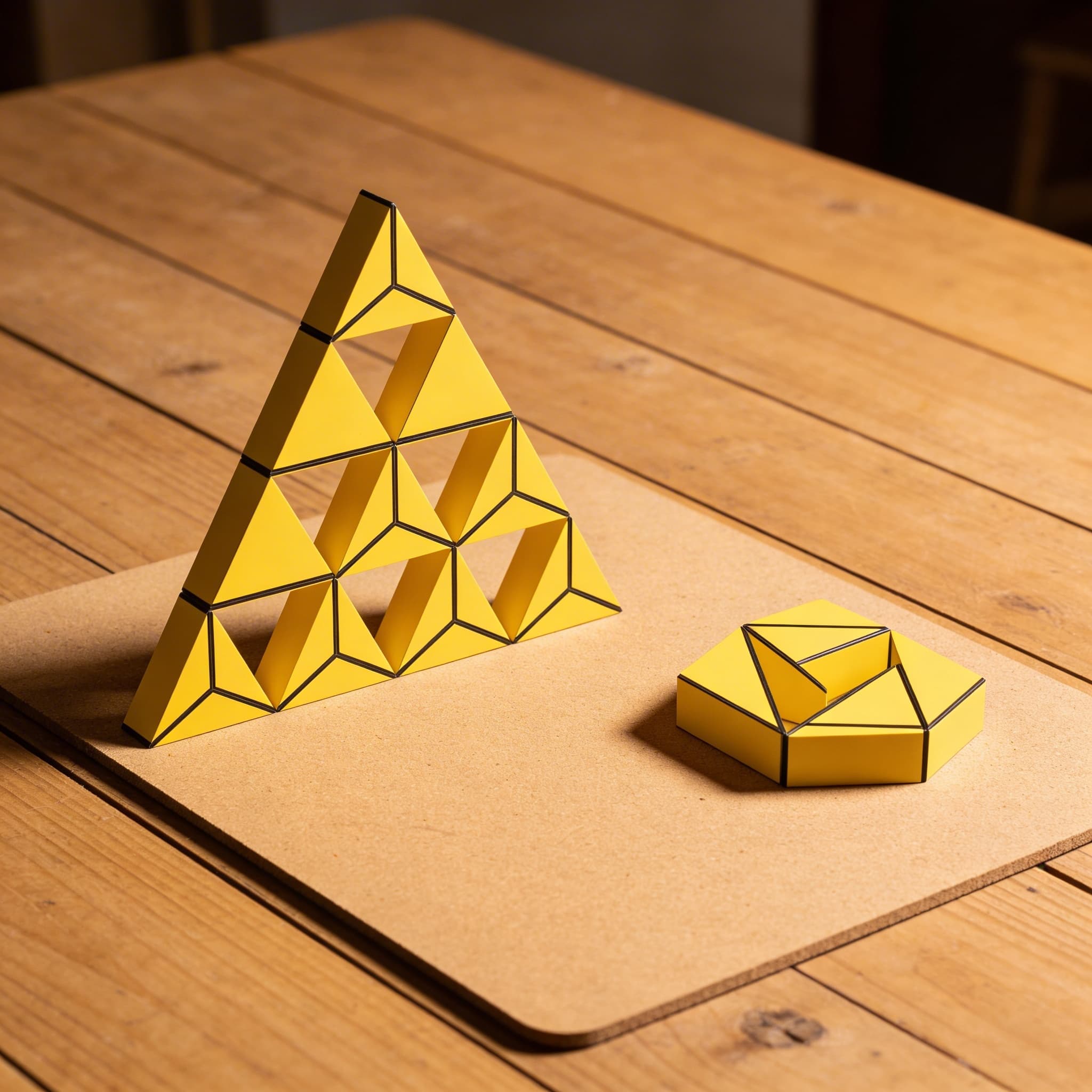 Satz gelber konstruktiver Dreiecke — Detailansicht