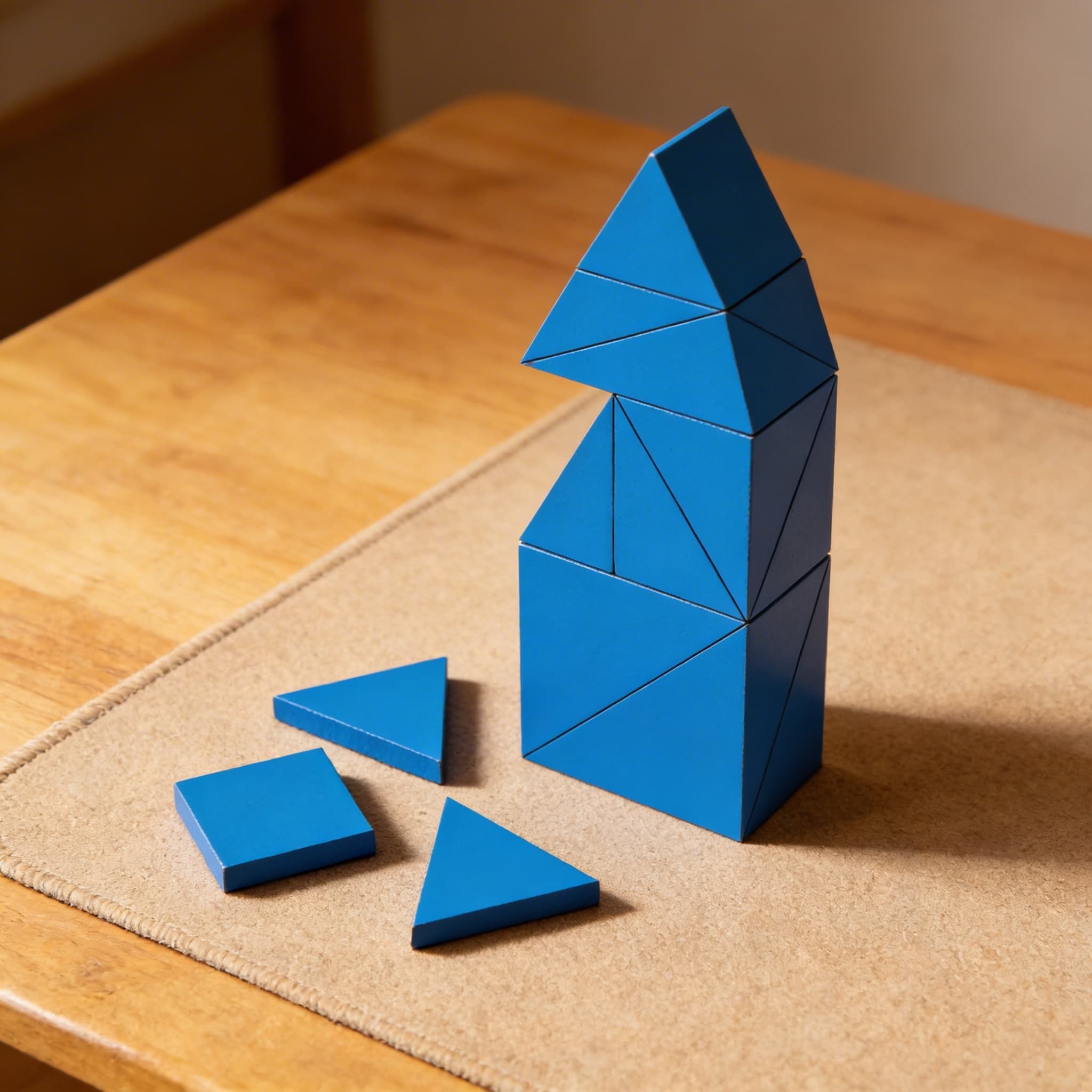 Satz blauer konstruktiver Dreiecke — Detailansicht