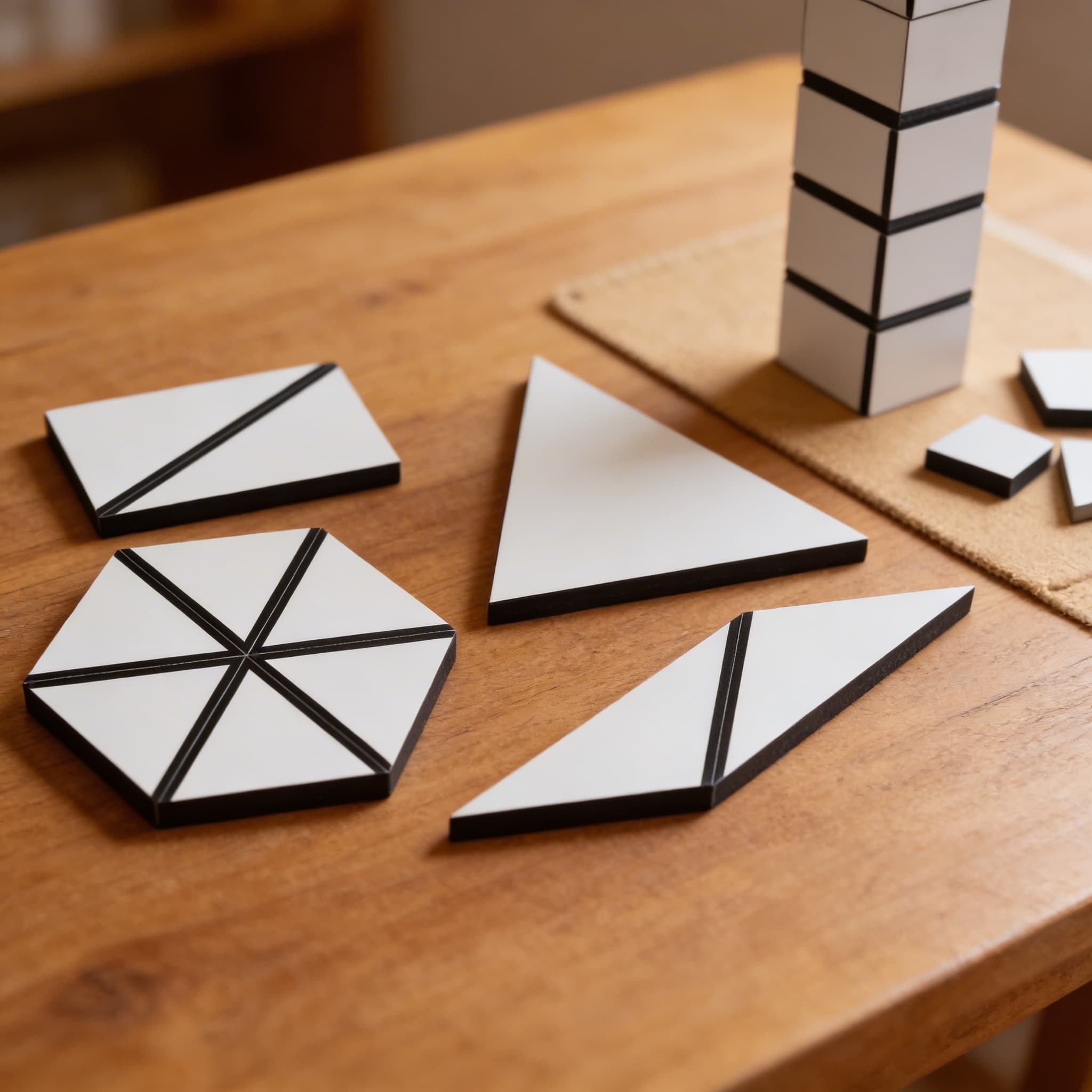 Satz grauer konstruktiver Dreiecke — Detailansicht