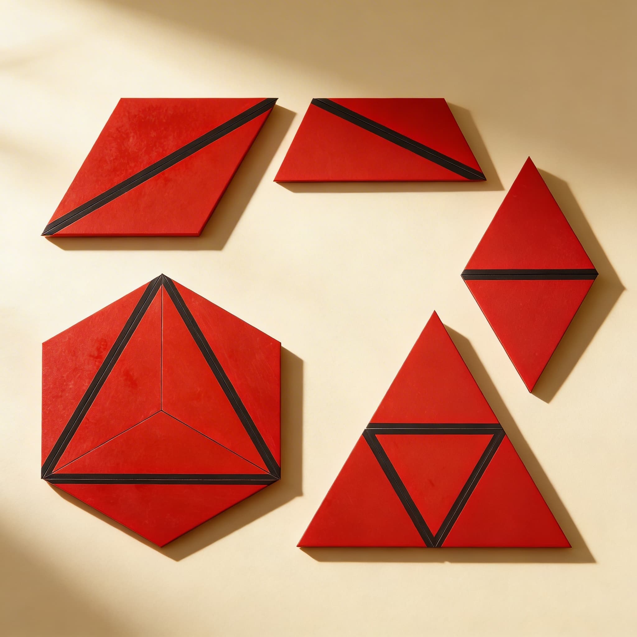 Satz roter konstruktiver Dreiecke — Katalogansicht