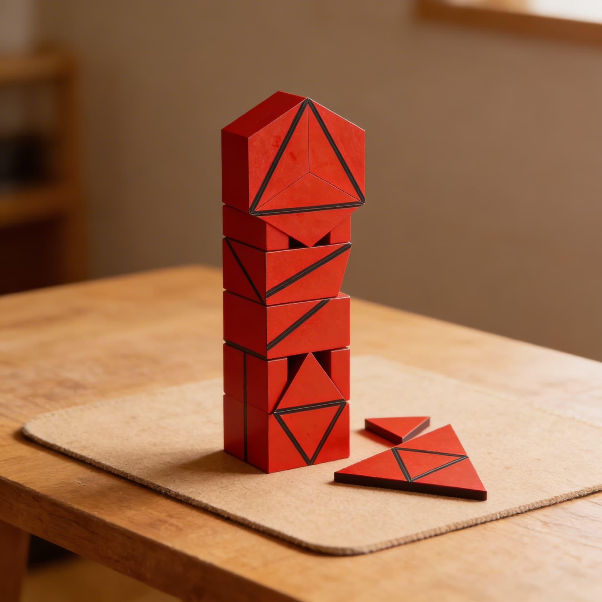 Satz roter konstruktiver Dreiecke — Detailansicht