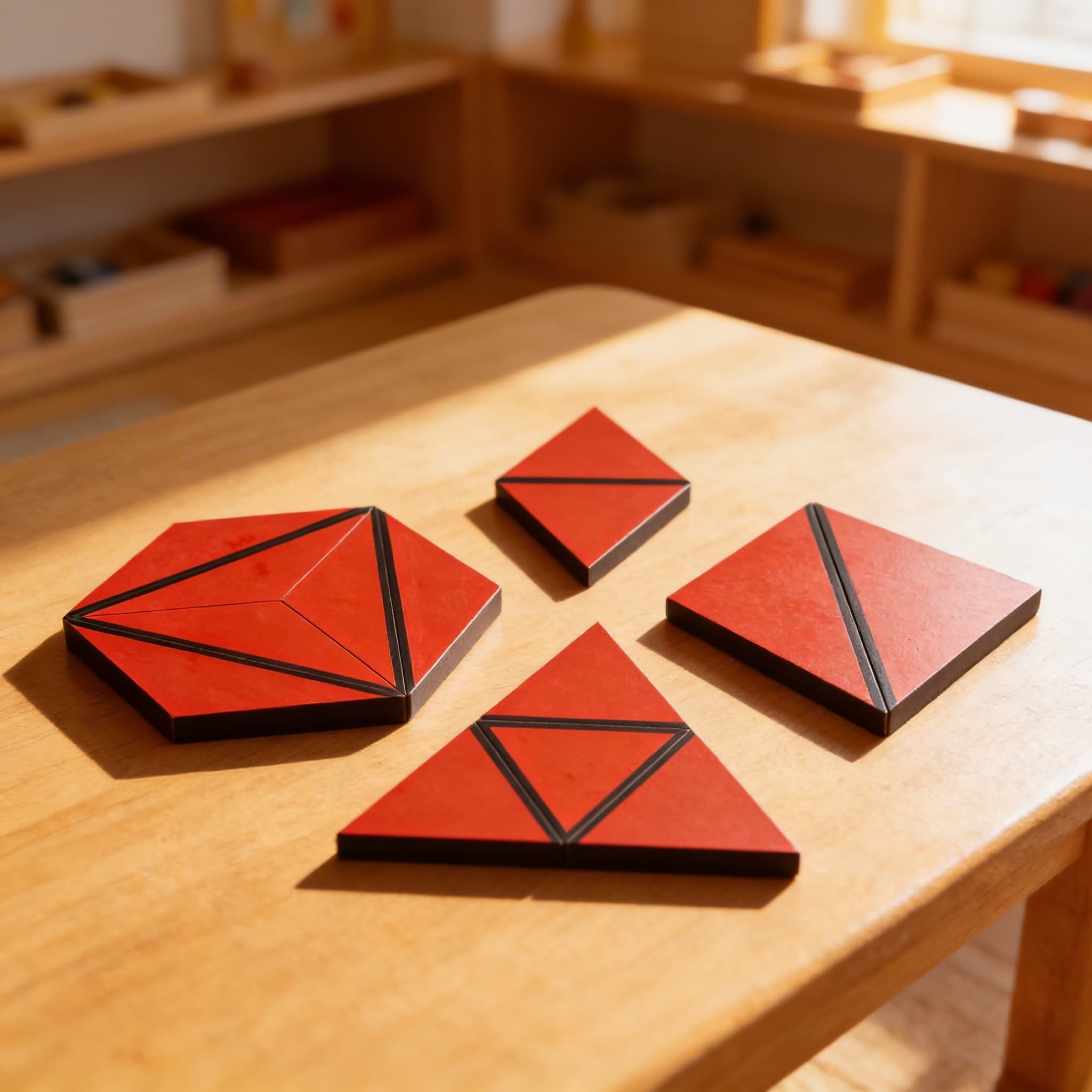 Satz roter konstruktiver Dreiecke — Im Einsatz