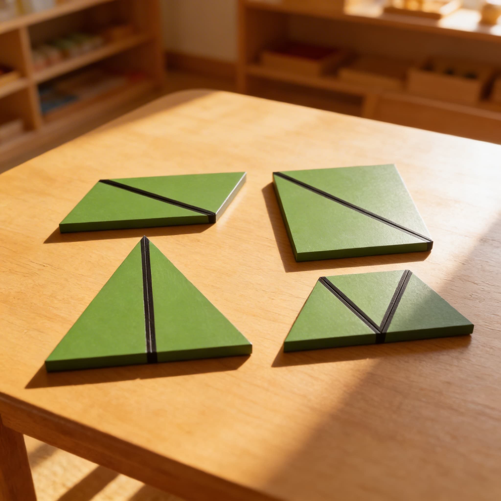 Satz grüner konstruktiver Dreiecke — Im Einsatz