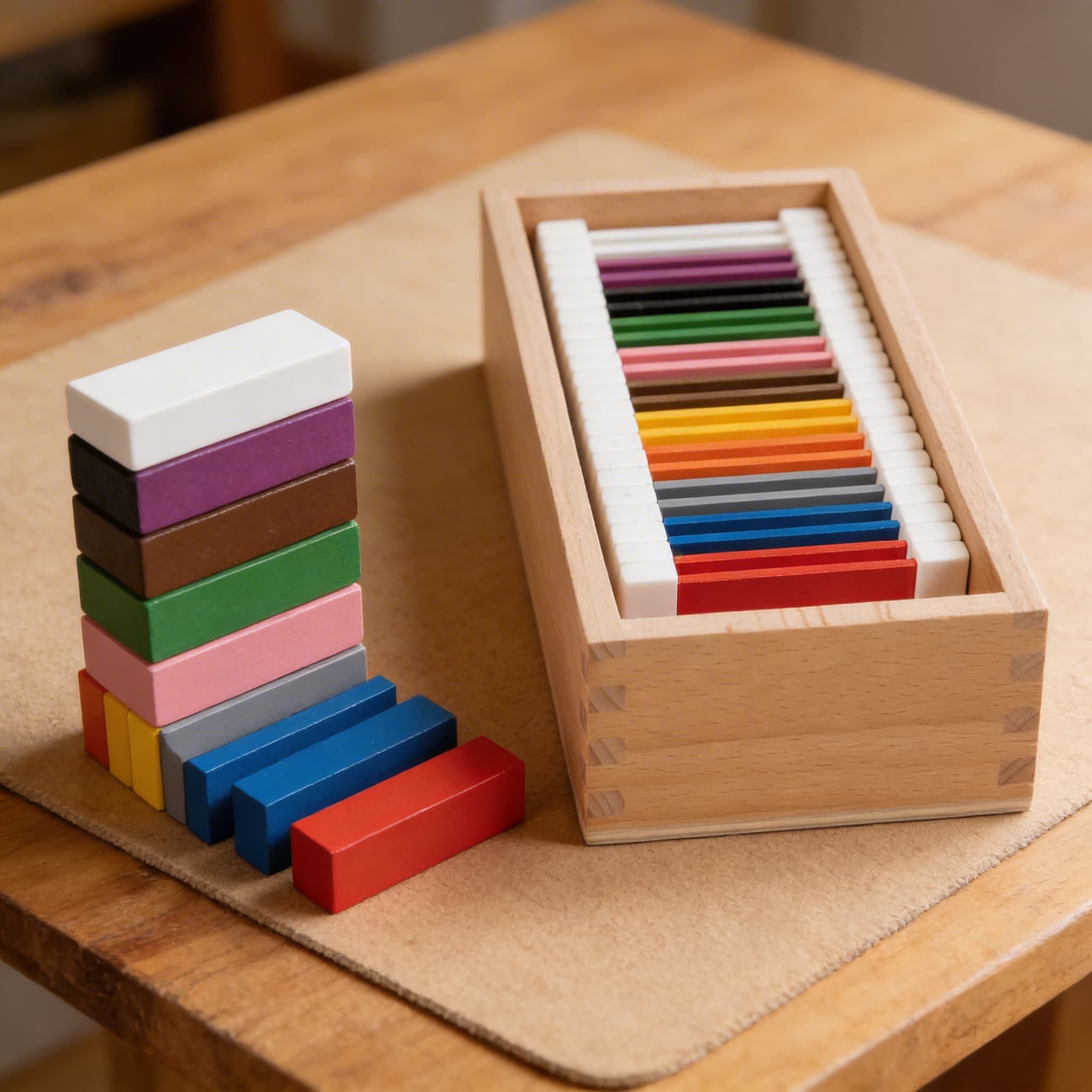 Zweite Farbtäfelchen-Box — Elf Paare lebendiger Farben — Detailansicht