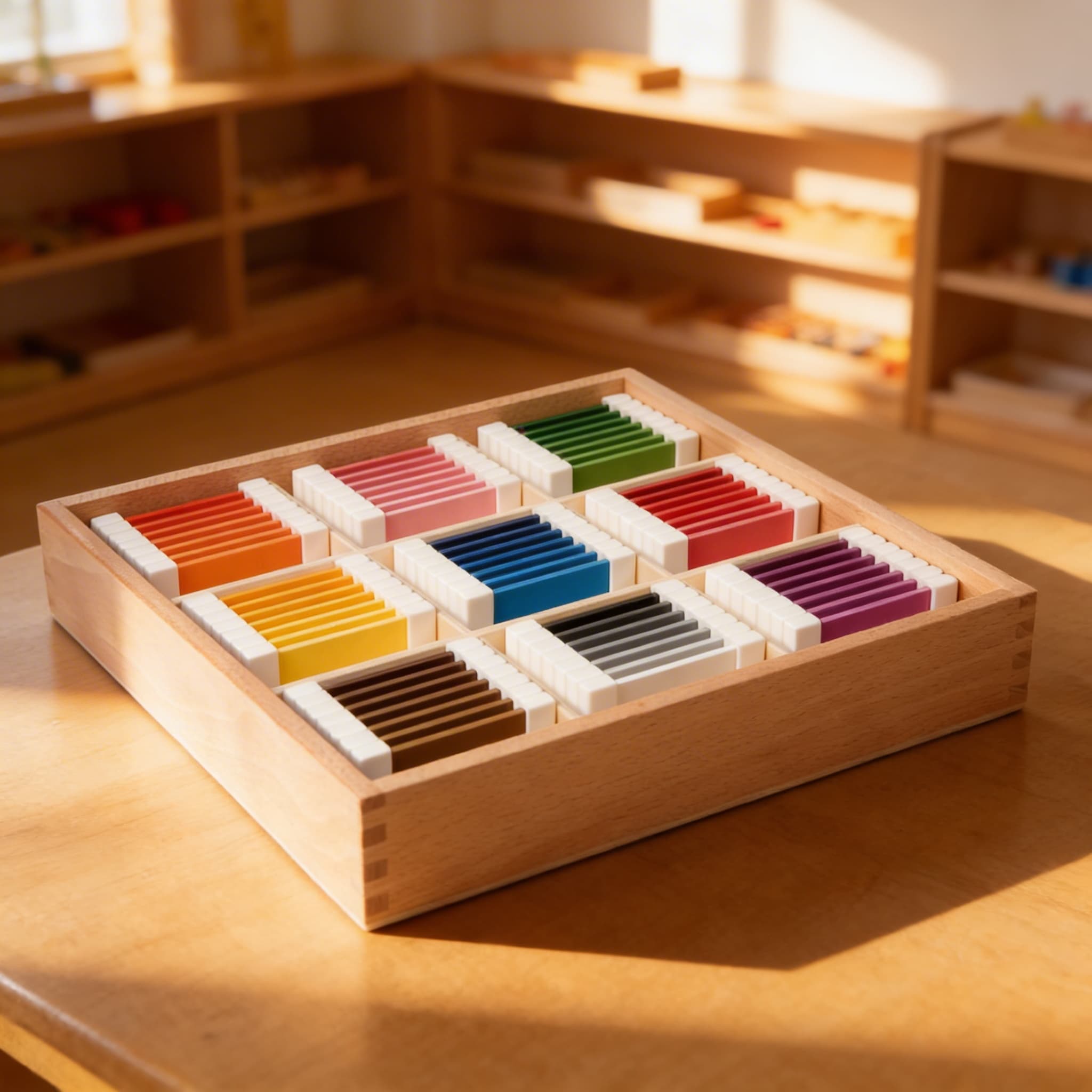 Dritter Farbkasten — 63 Tabletten in 9 Farbfamilien mit Abstufungen — Im Einsatz