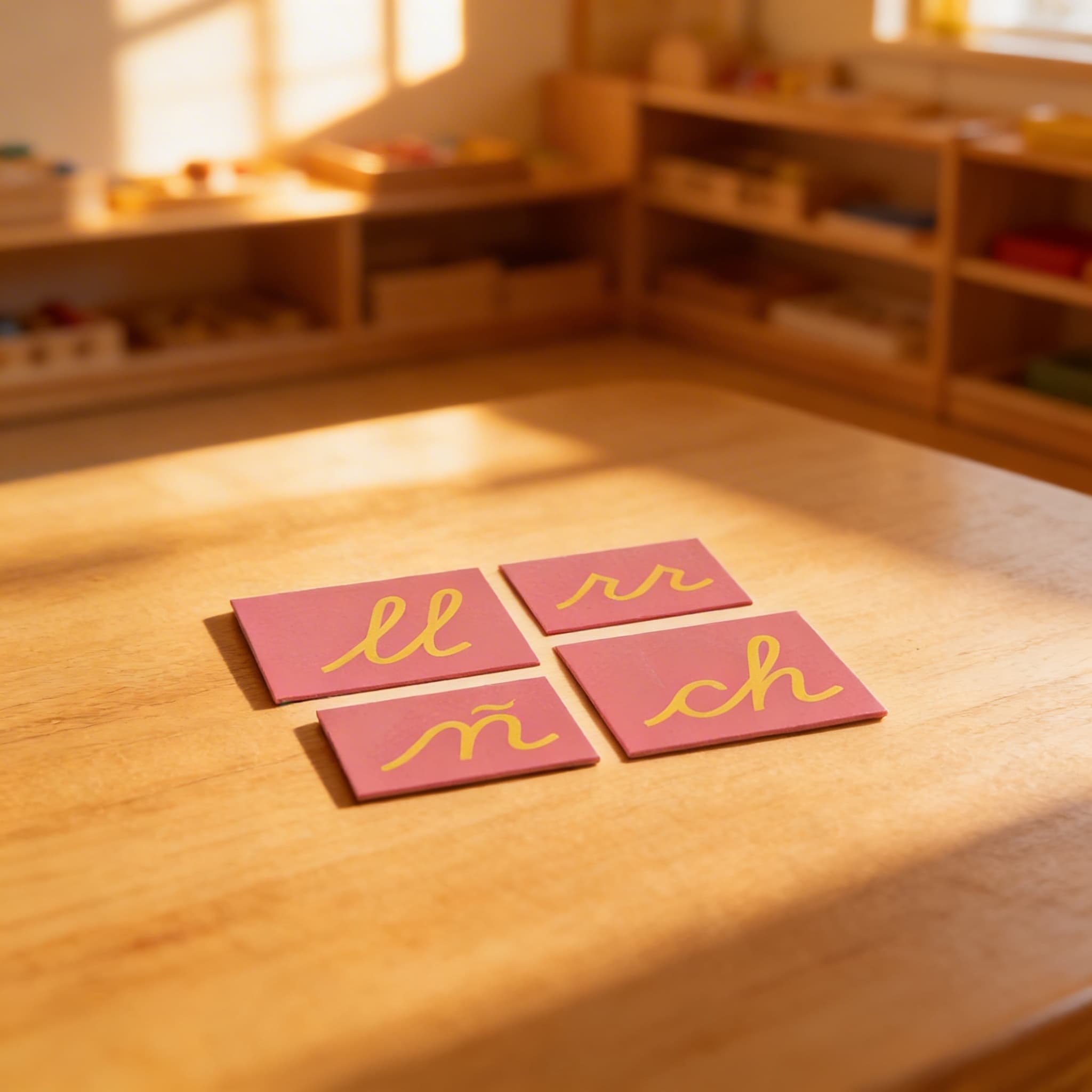 Brusná písmena: Španělské psací — doplňková sada — Při použití