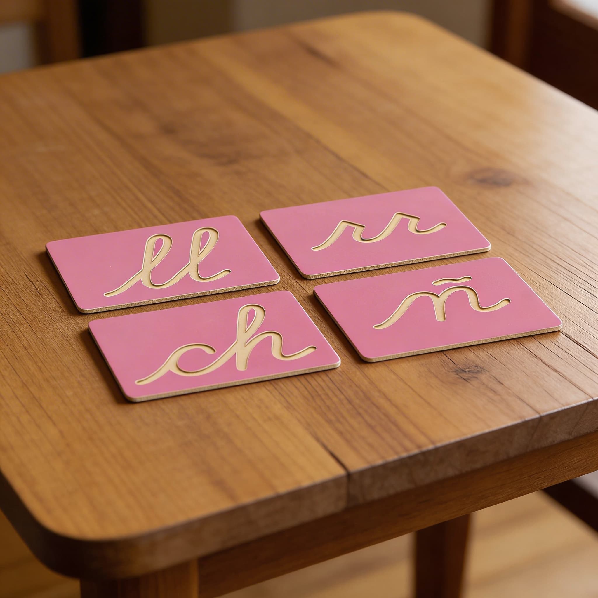 Duté tvary písmen: Španělské psací — doplňková sada — Detailní pohled